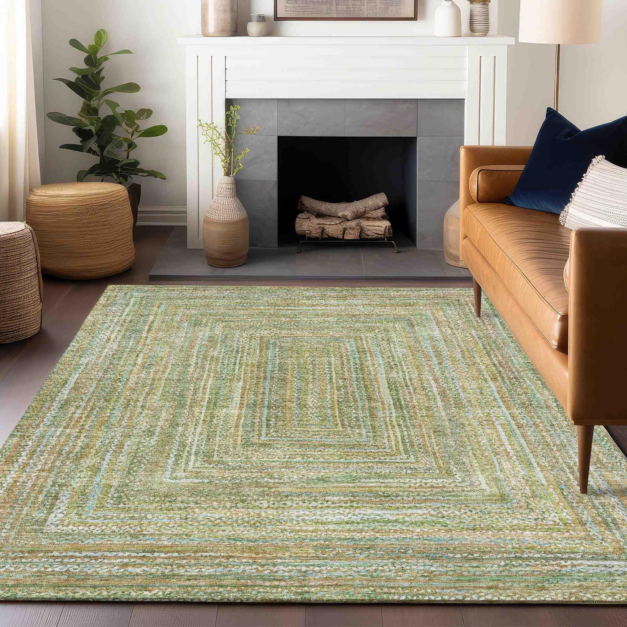 Addison Rugs Haelara Green Washable Indoor-Outdoor Rug