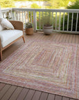 Haelara Orange Washable Indoor-Outdoor Rug