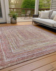 Haelara Orange Washable Indoor-Outdoor Rug