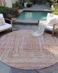 Haelara Orange Washable Indoor-Outdoor Rug