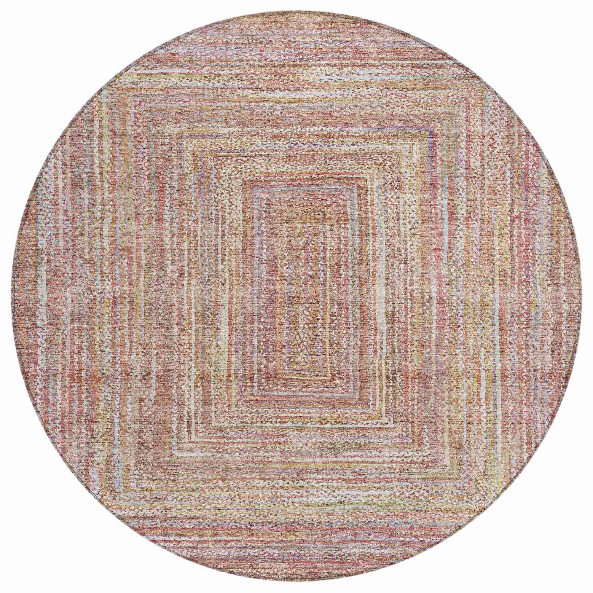 Haelara Orange Washable Indoor-Outdoor Rug