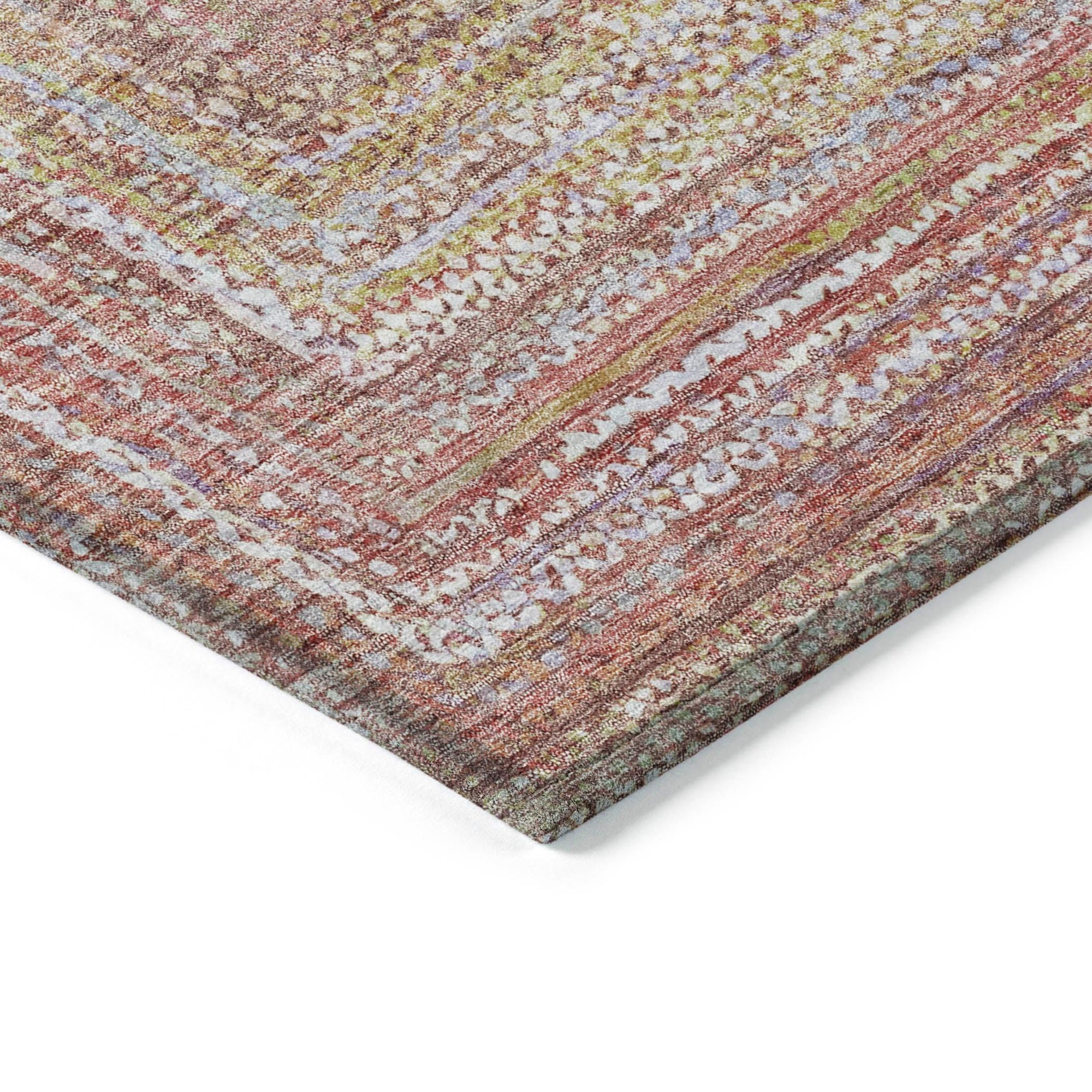 Haelara Orange Washable Indoor-Outdoor Rug