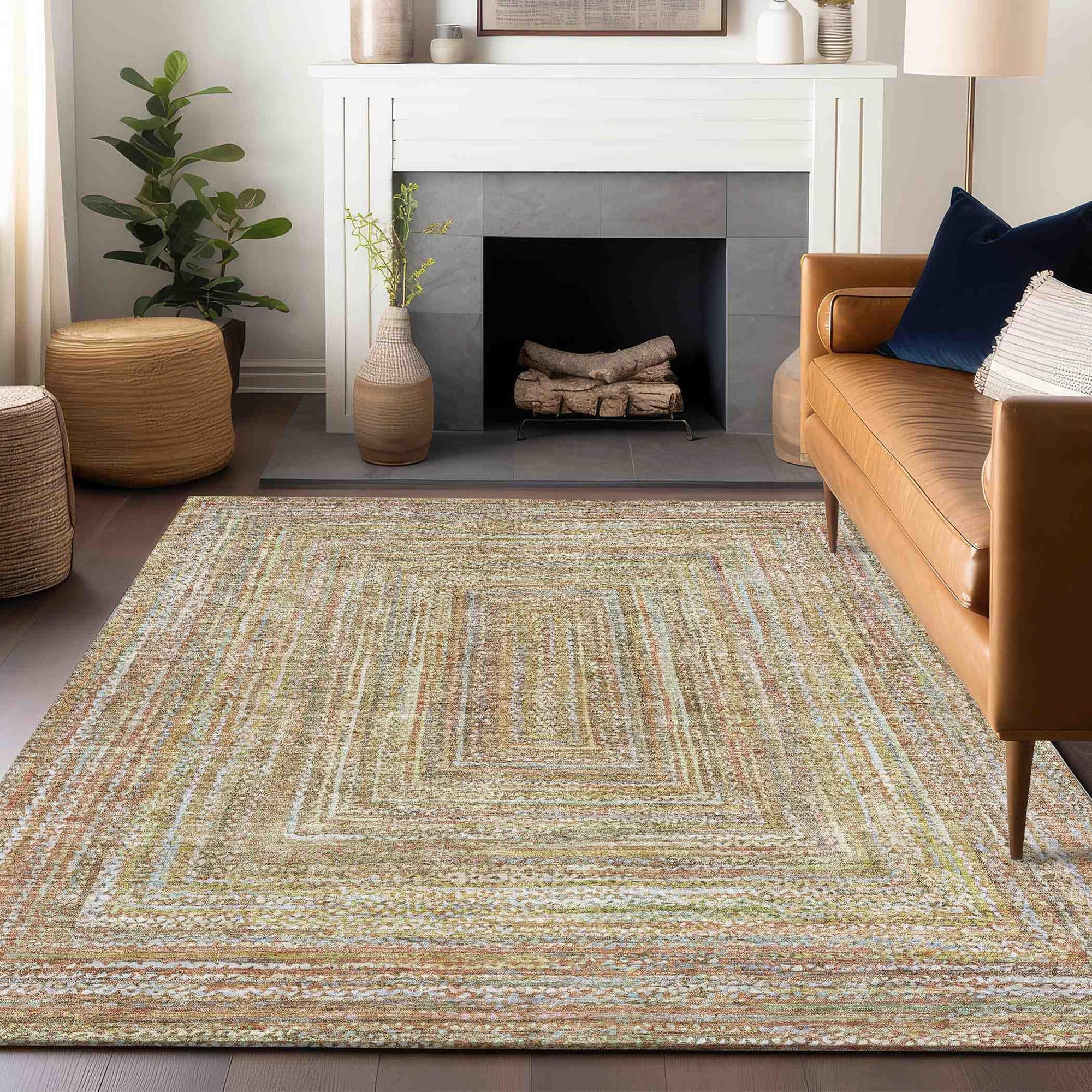 Addison Rugs Haelara Brown Washable Indoor-Outdoor Rug