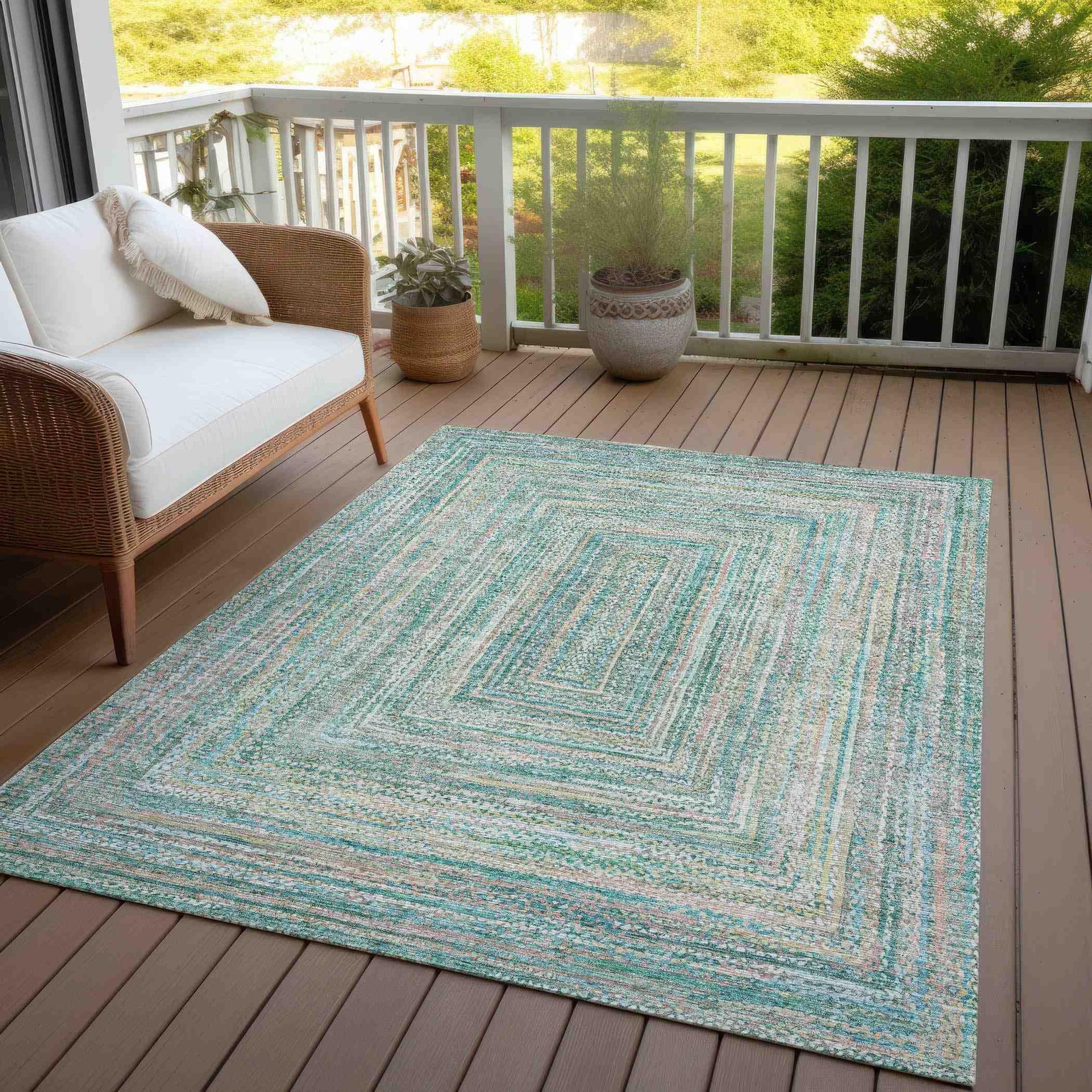 Addison Rugs Haelara Teal Washable Indoor-Outdoor Rug