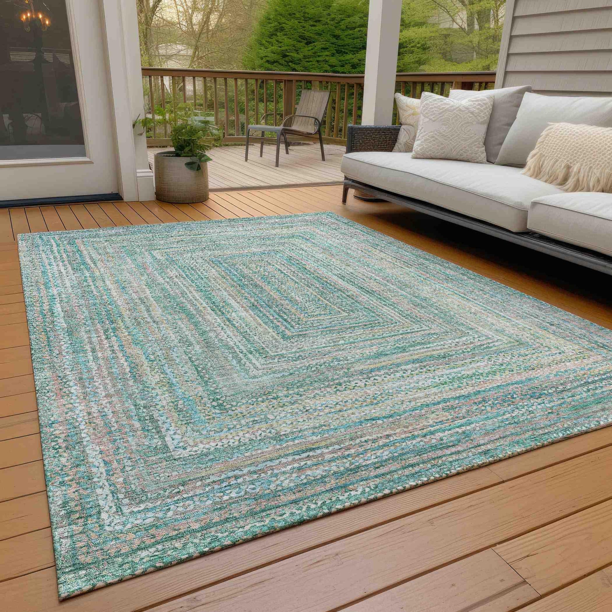 Addison Rugs Haelara Teal Washable Indoor-Outdoor Rug