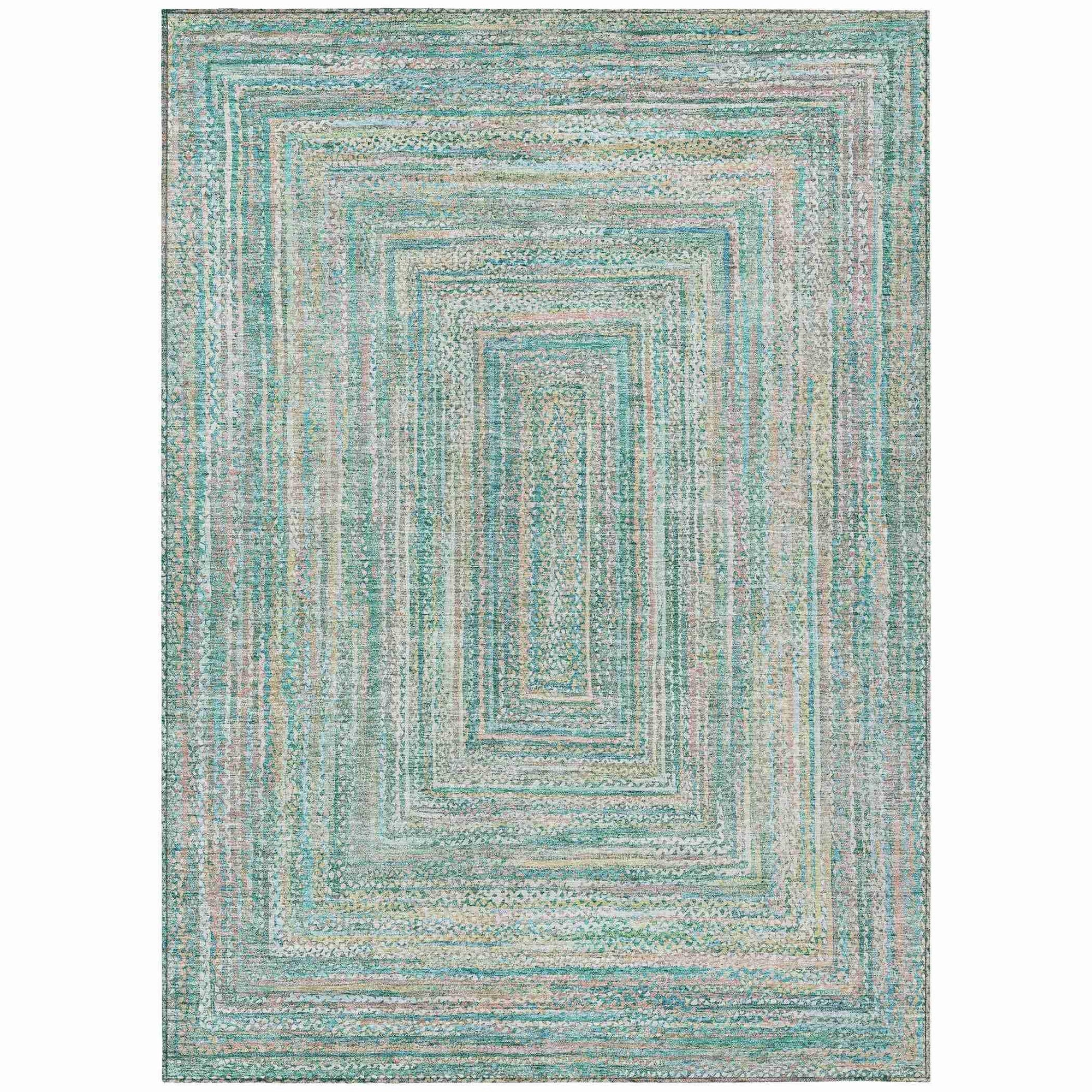 Addison Rugs Haelara Teal Washable Indoor-Outdoor Rug