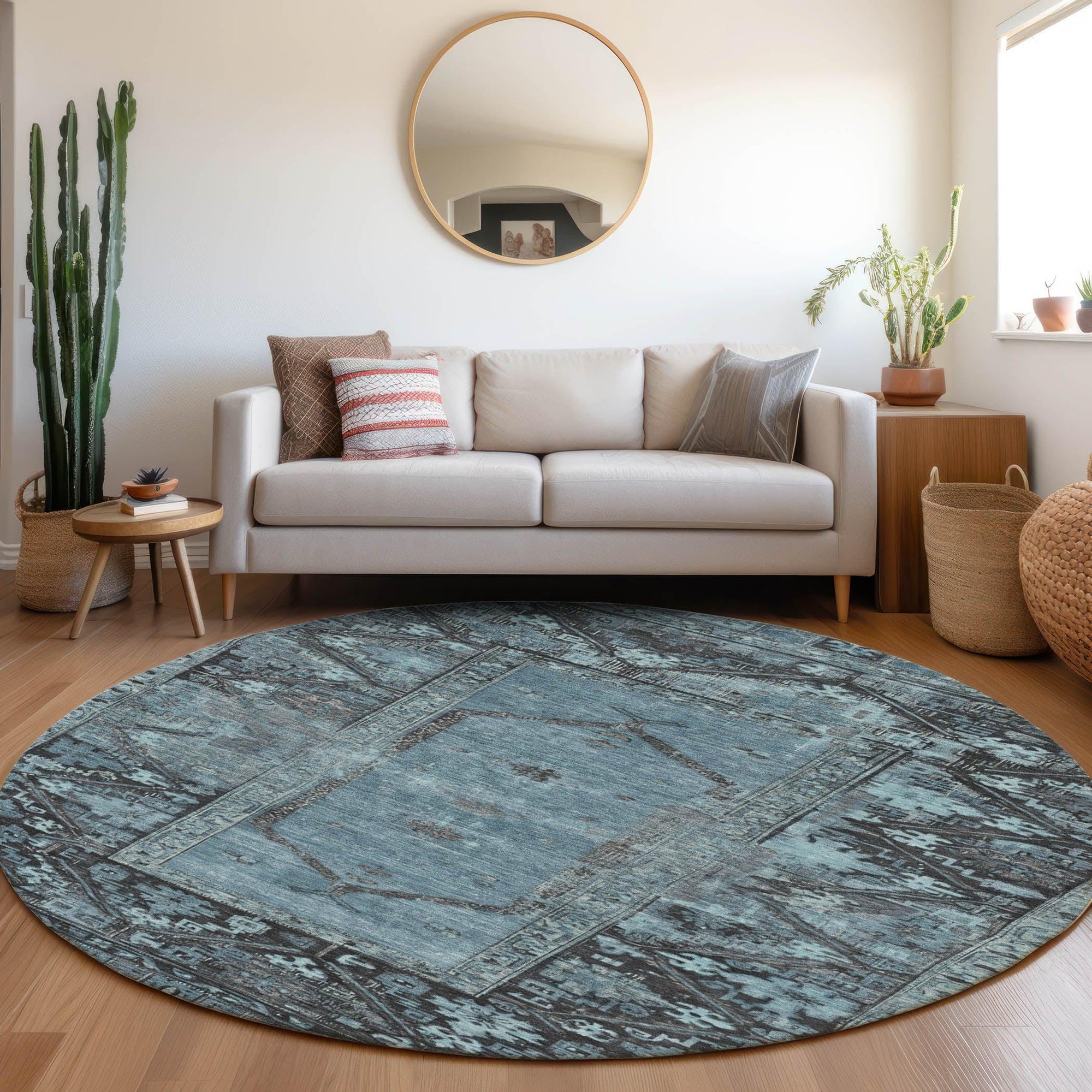 Addison Rugs Haelaris Blue Washable Indoor-Outdoor Rug