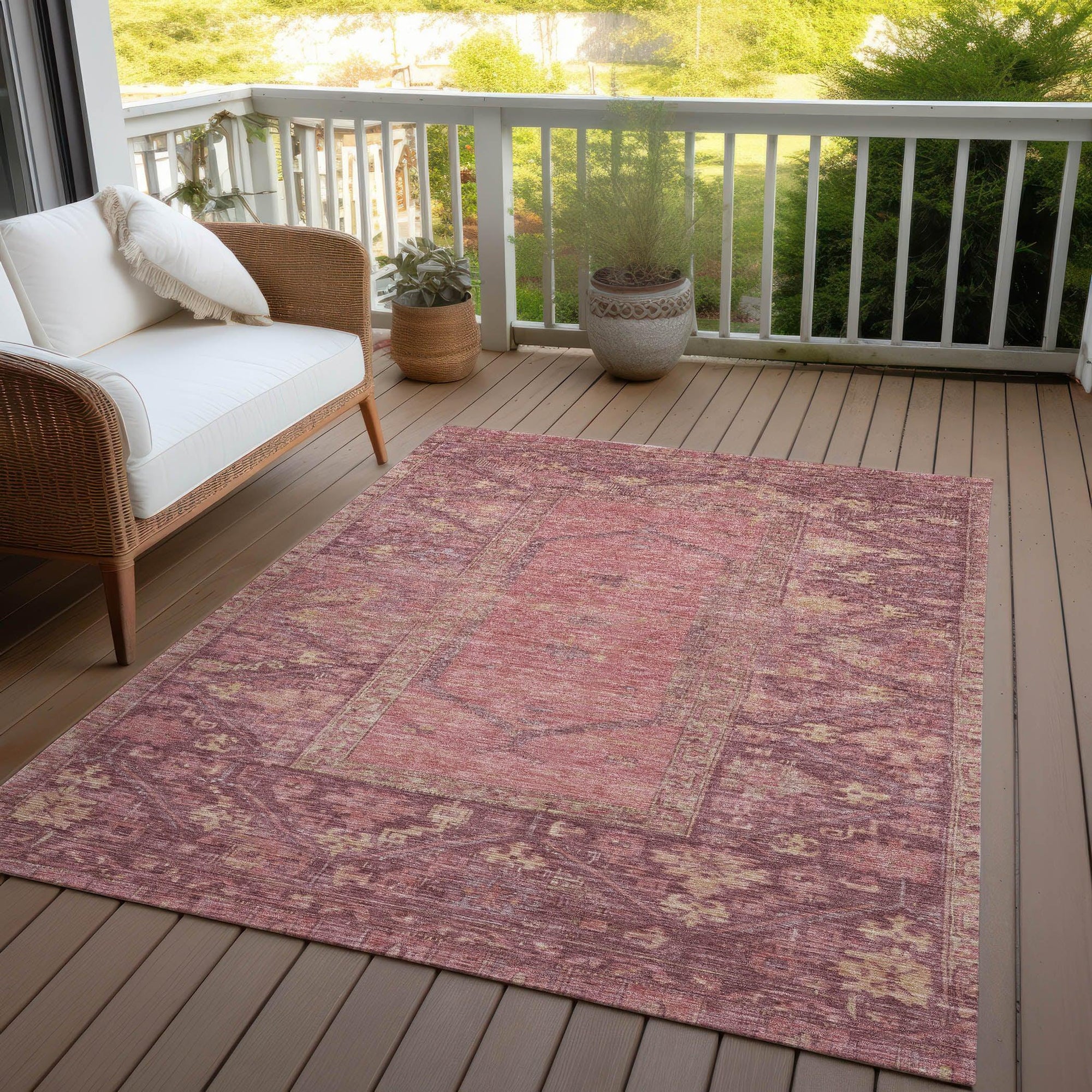 Addison Rugs Haelaris Pink Washable Indoor-Outdoor Rug