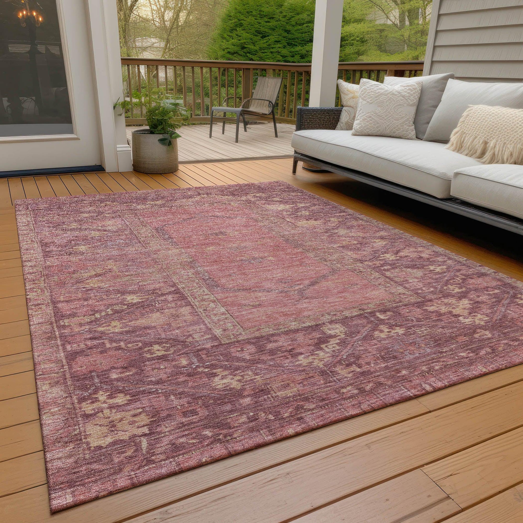 Addison Rugs Haelaris Pink Washable Indoor-Outdoor Rug
