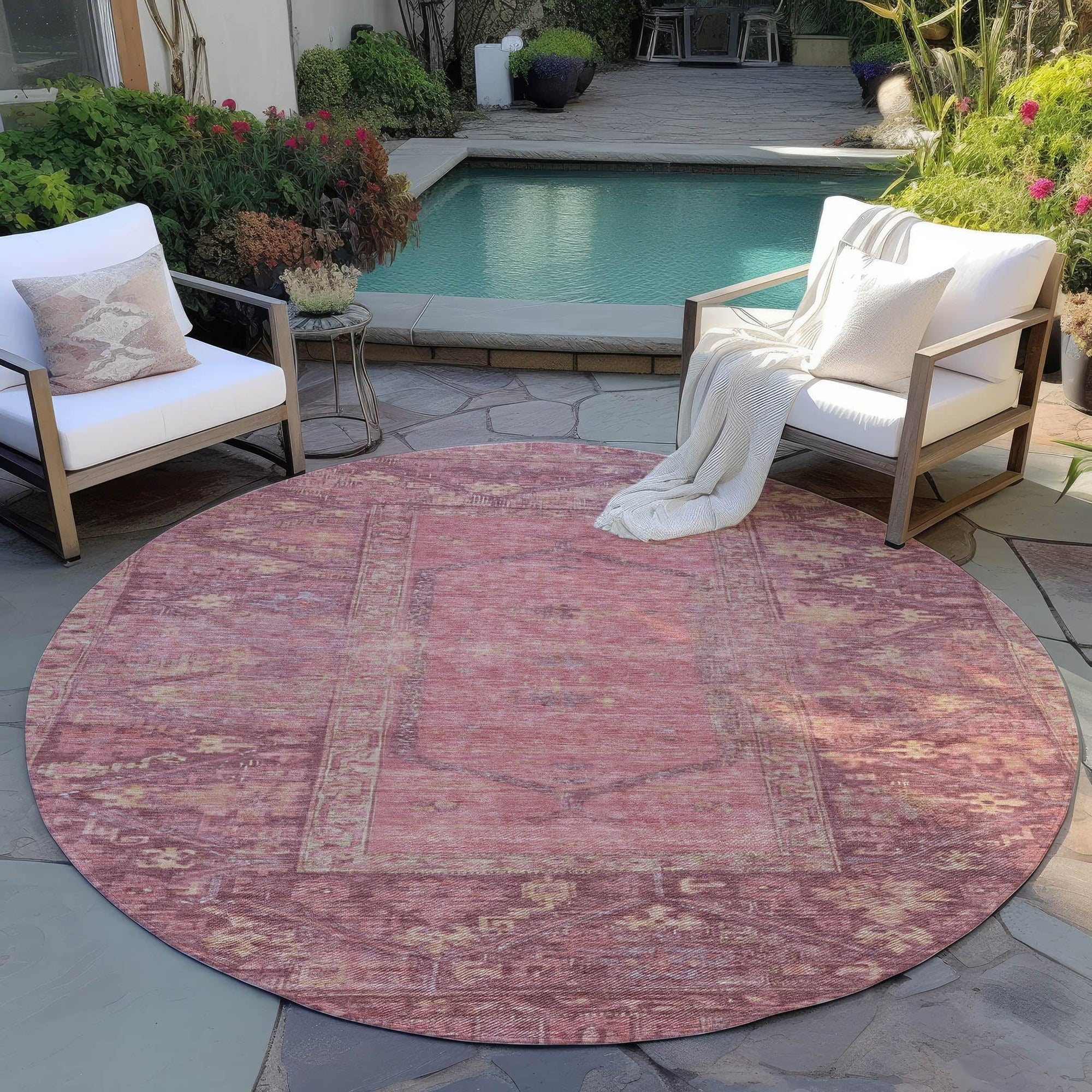 Addison Rugs Haelaris Pink Washable Indoor-Outdoor Rug