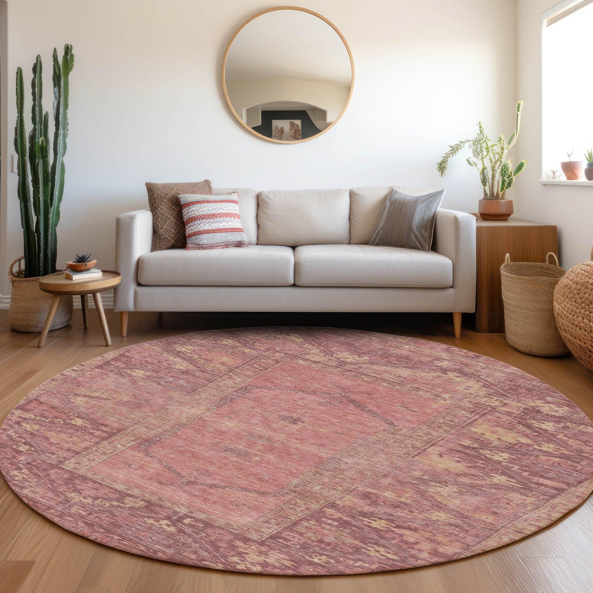 Addison Rugs Haelaris Pink Washable Indoor-Outdoor Rug