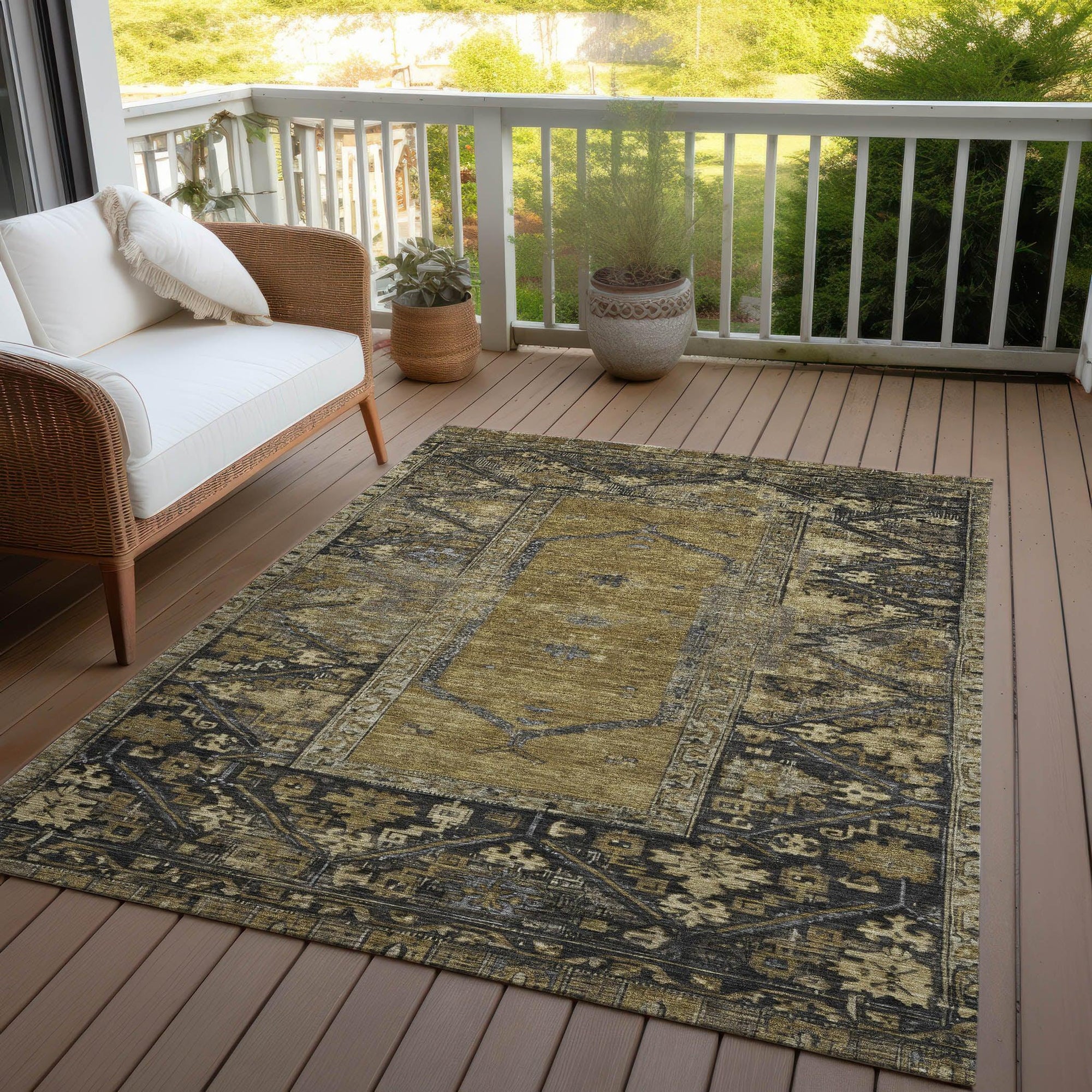 Addison Rugs Haelaris Brown Washable Indoor-Outdoor Rug