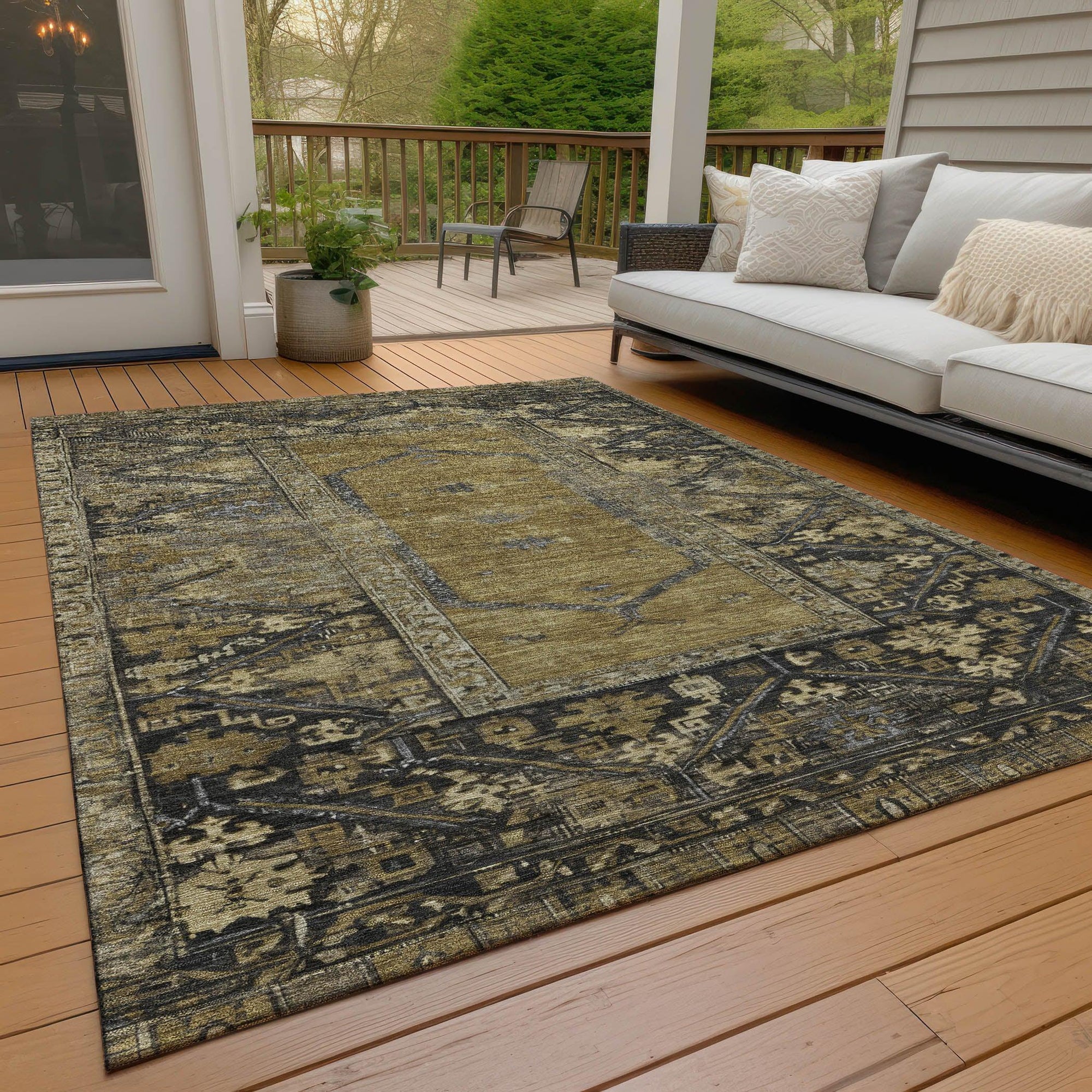 Addison Rugs Haelaris Brown Washable Indoor-Outdoor Rug