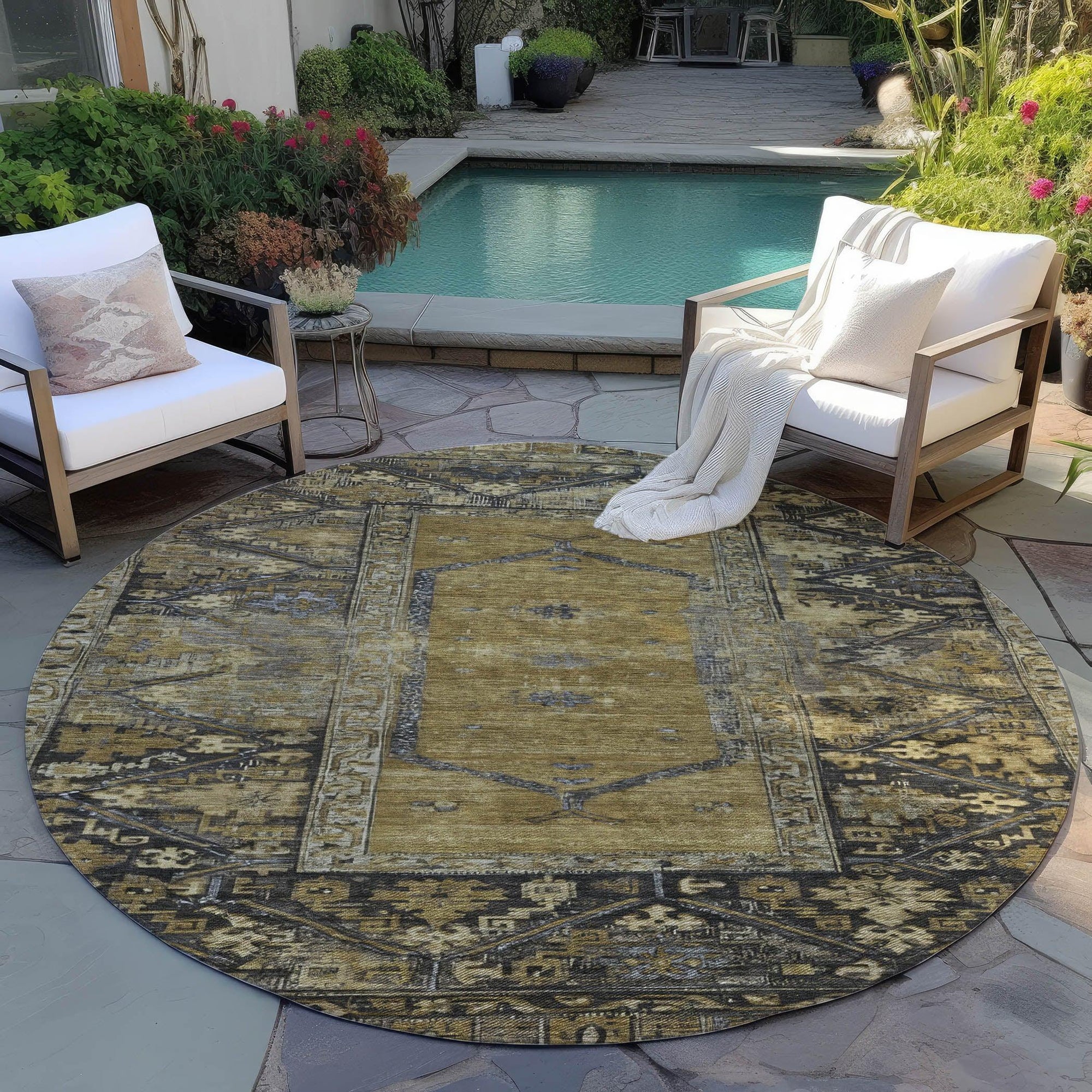 Addison Rugs Haelaris Brown Washable Indoor-Outdoor Rug