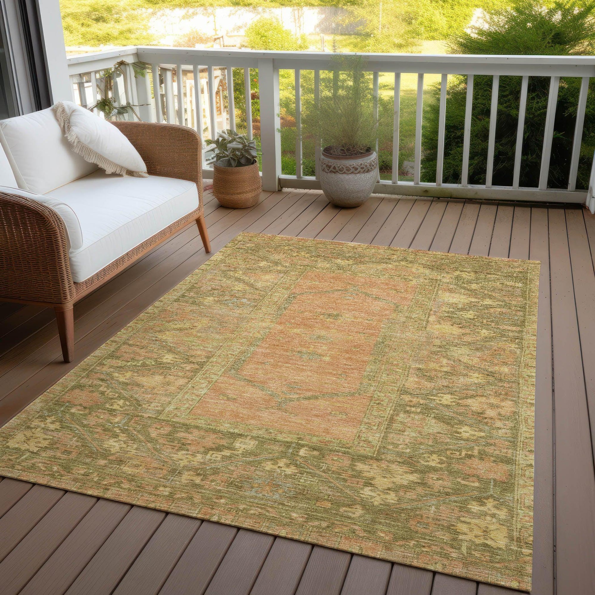 Addison Rugs Haelaris Coral Washable Indoor-Outdoor Rug
