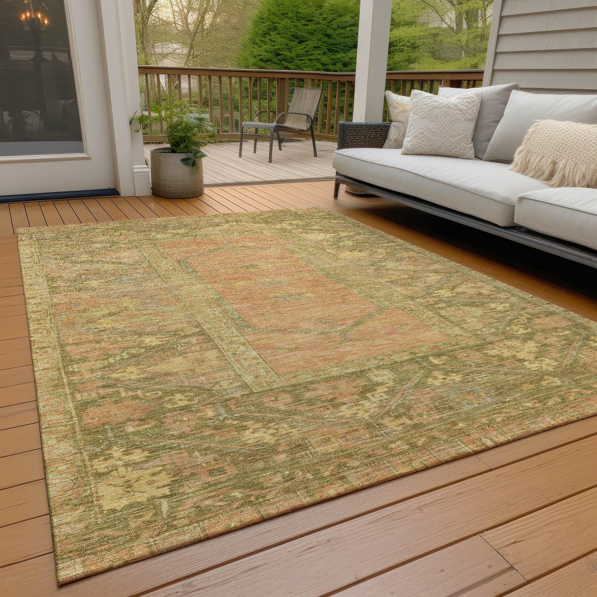 Addison Rugs Haelaris Coral Washable Indoor-Outdoor Rug