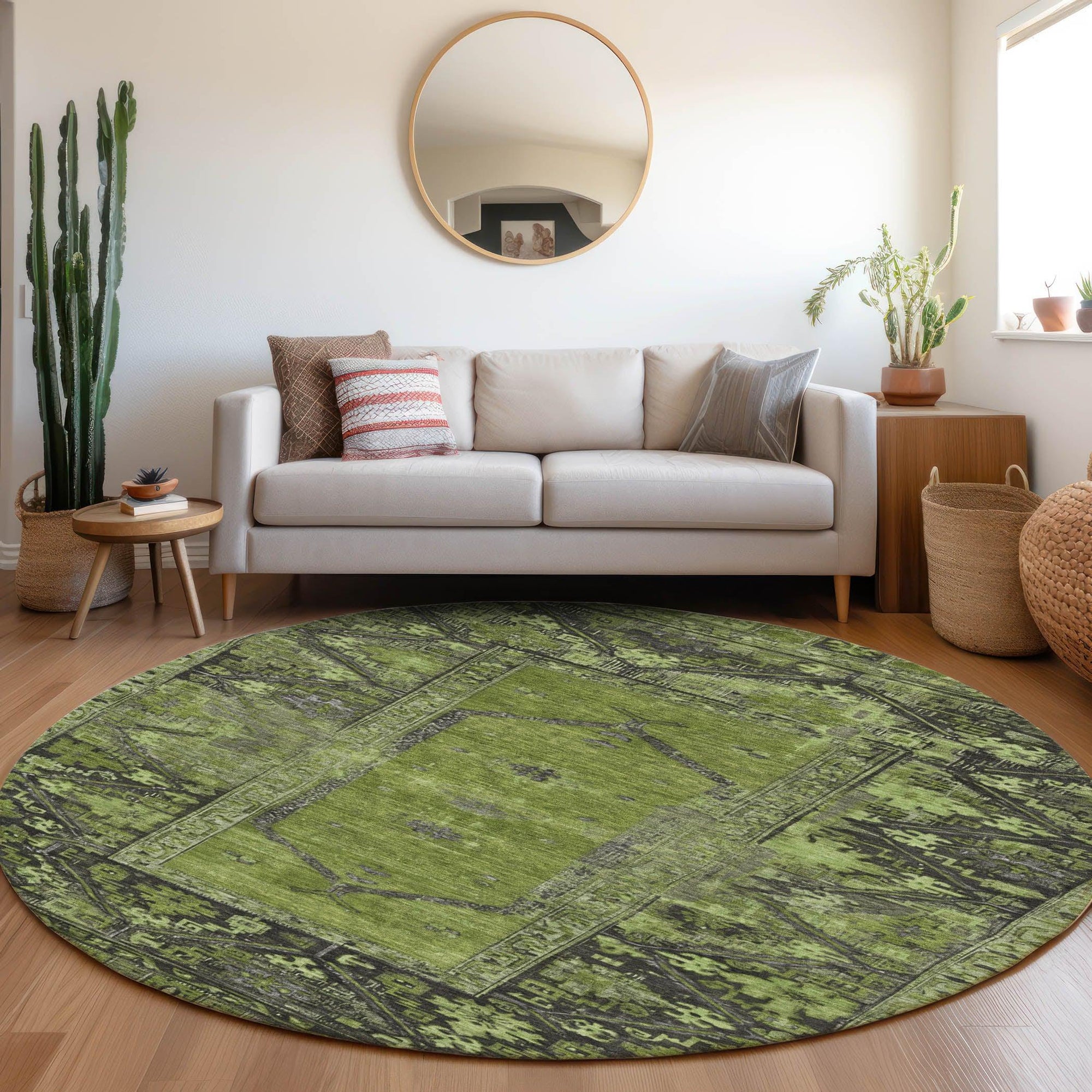 Addison Rugs Haelaris Green Washable Indoor-Outdoor Rug