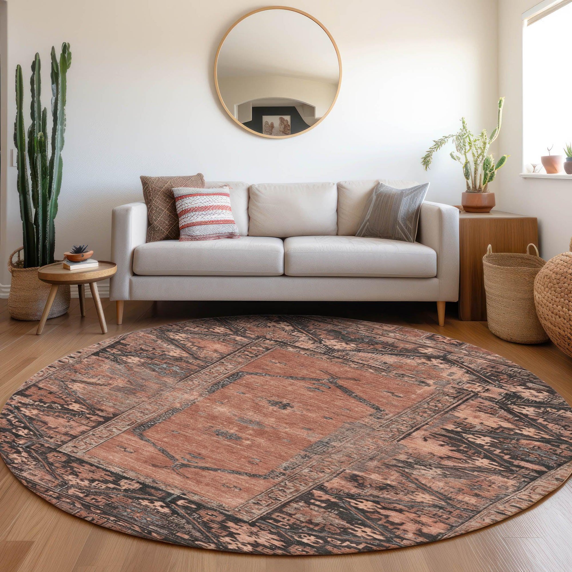 Addison Rugs Haelaris Orange Washable Indoor-Outdoor Rug