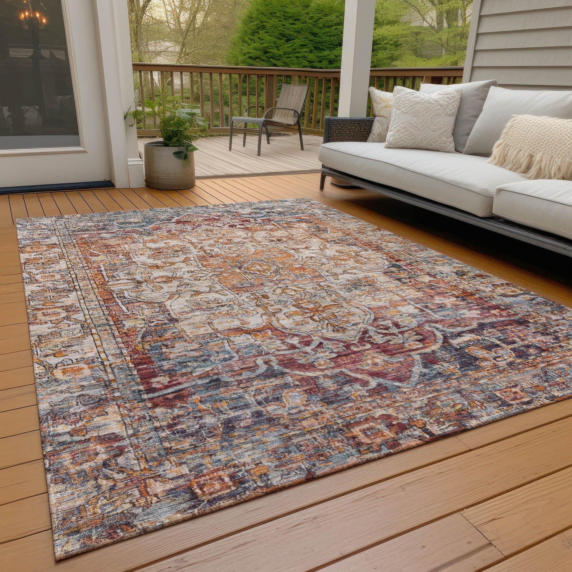 Addison Rugs Haelas Orange Washable Indoor-Outdoor Rug