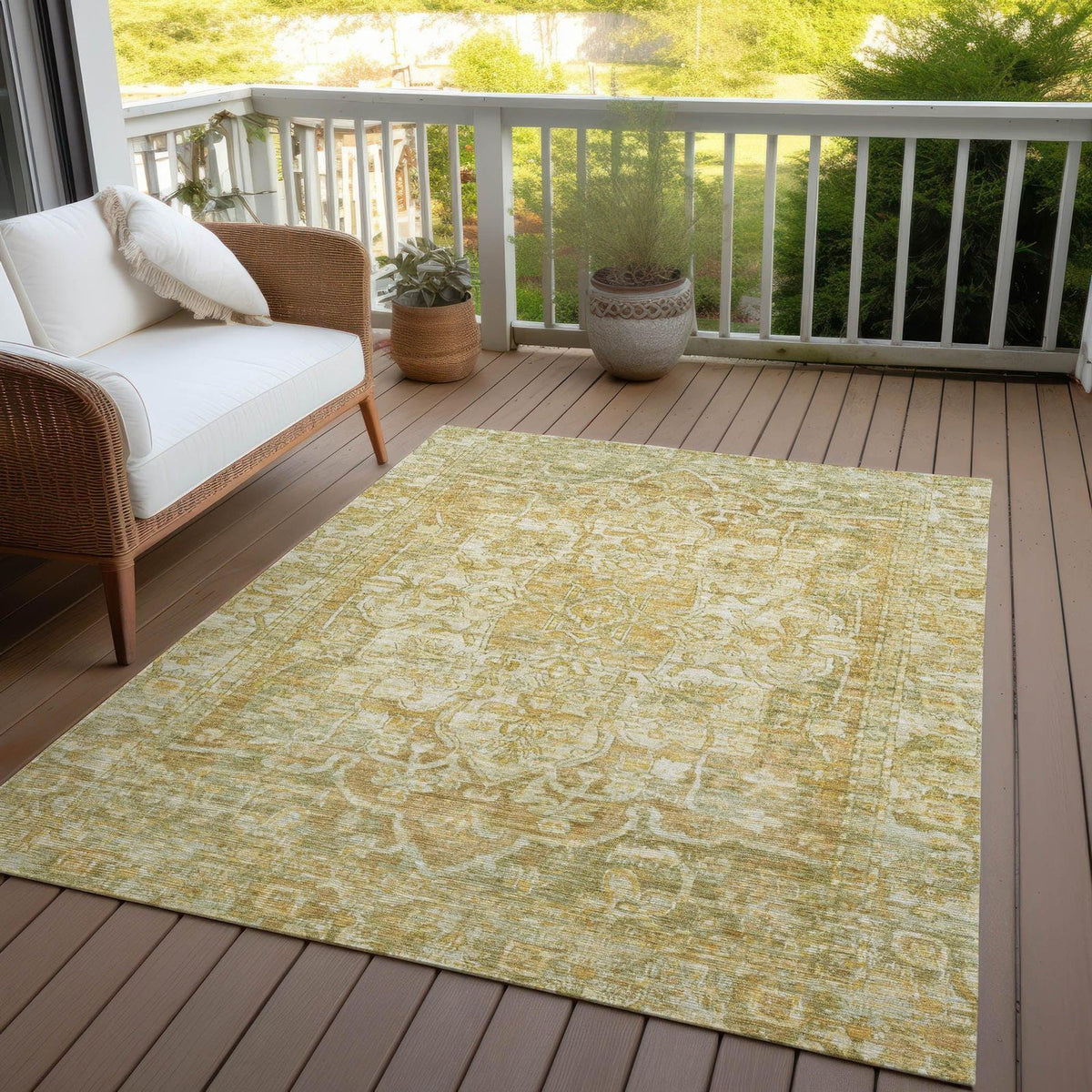 Haelas Brown Washable Indoor-Outdoor Rug - Area Rug, Ships in 2-3 Days - view 4