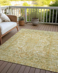 Haelas Brown Washable Indoor-Outdoor Rug