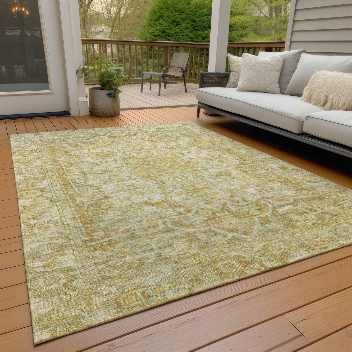 Haelas Brown Washable Indoor-Outdoor Rug - Area Rug, Ships in 2-3 Days - view 2