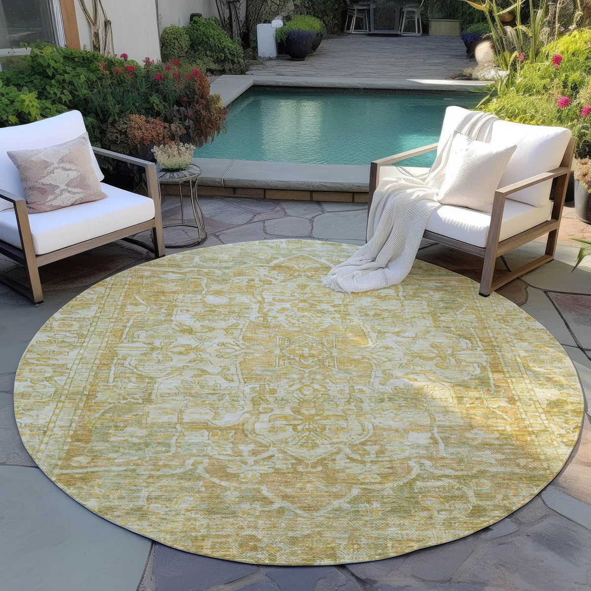 Haelas Brown Washable Indoor-Outdoor Rug - Area Rug, Ships in 2-3 Days - view 9