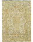 Haelas Brown Washable Indoor-Outdoor Rug