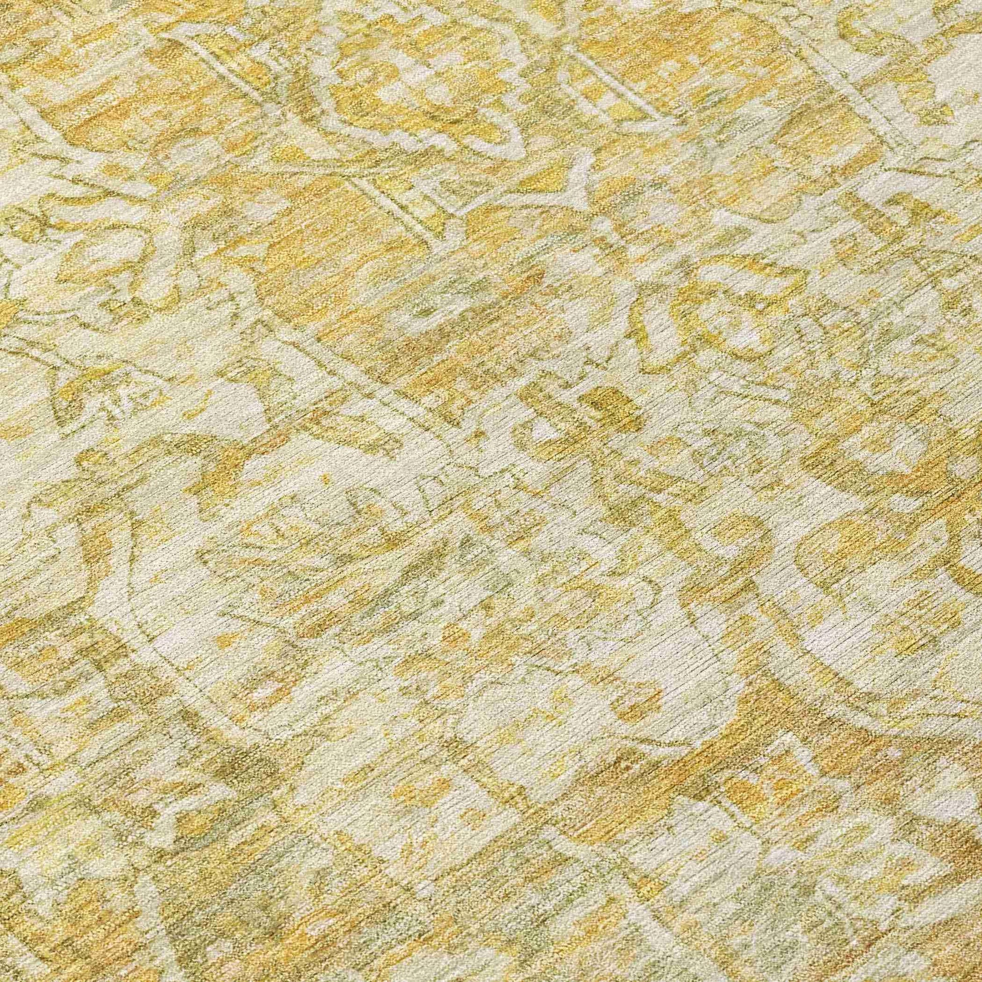 Haelas Brown Washable Indoor-Outdoor Rug