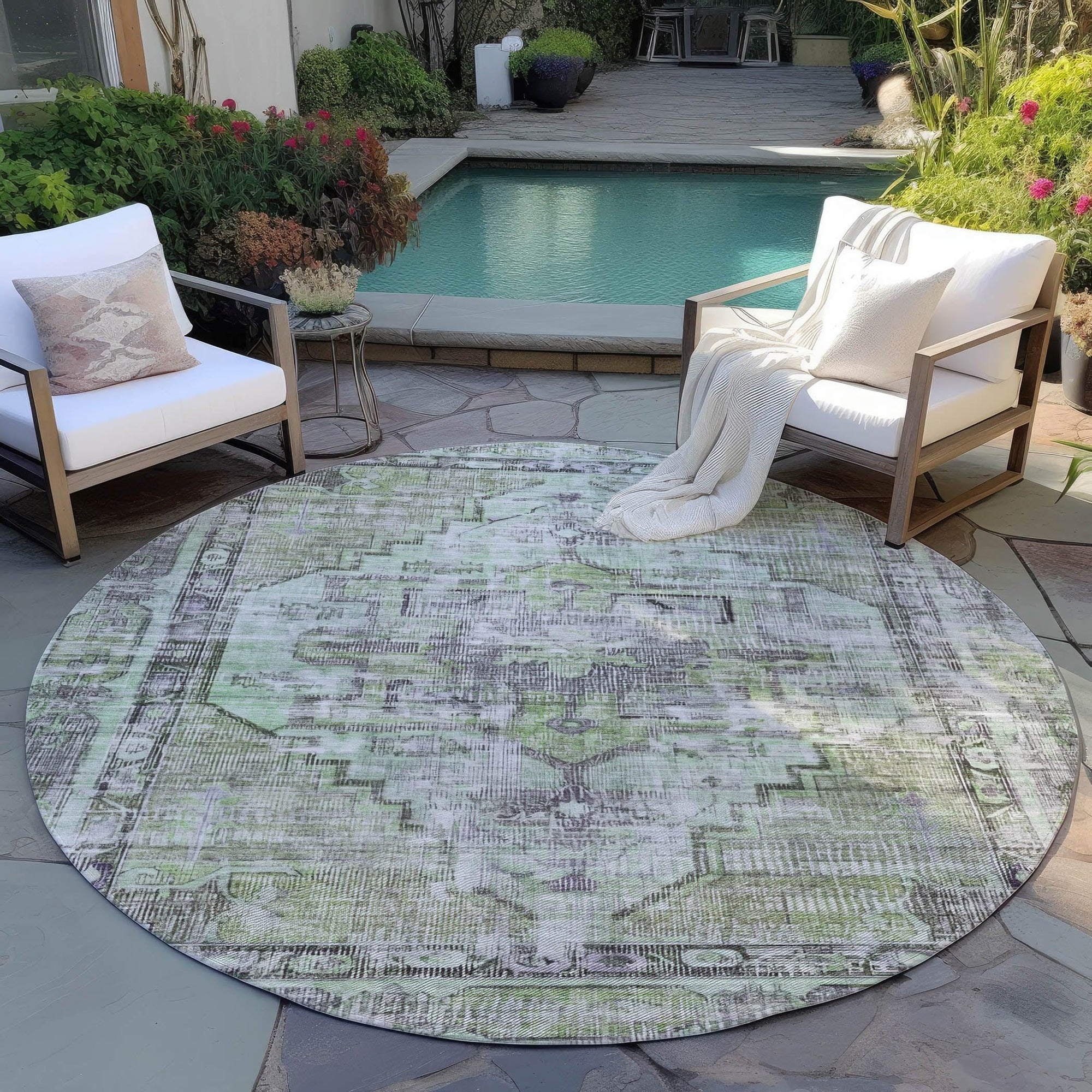 Addison Rugs Haeleth Green Washable Indoor-Outdoor Rug