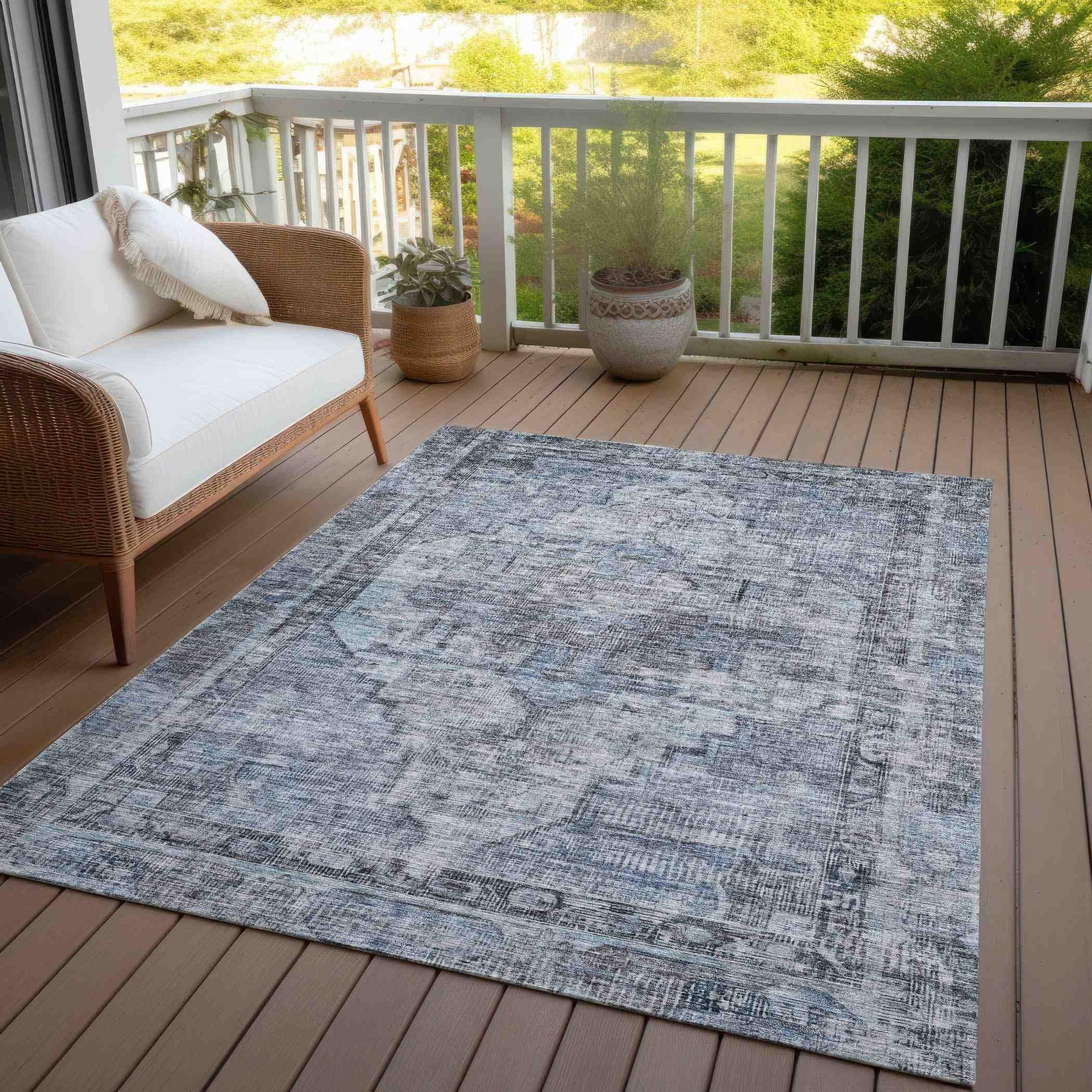 Addison Rugs Haeleth Blue Washable Indoor-Outdoor Rug
