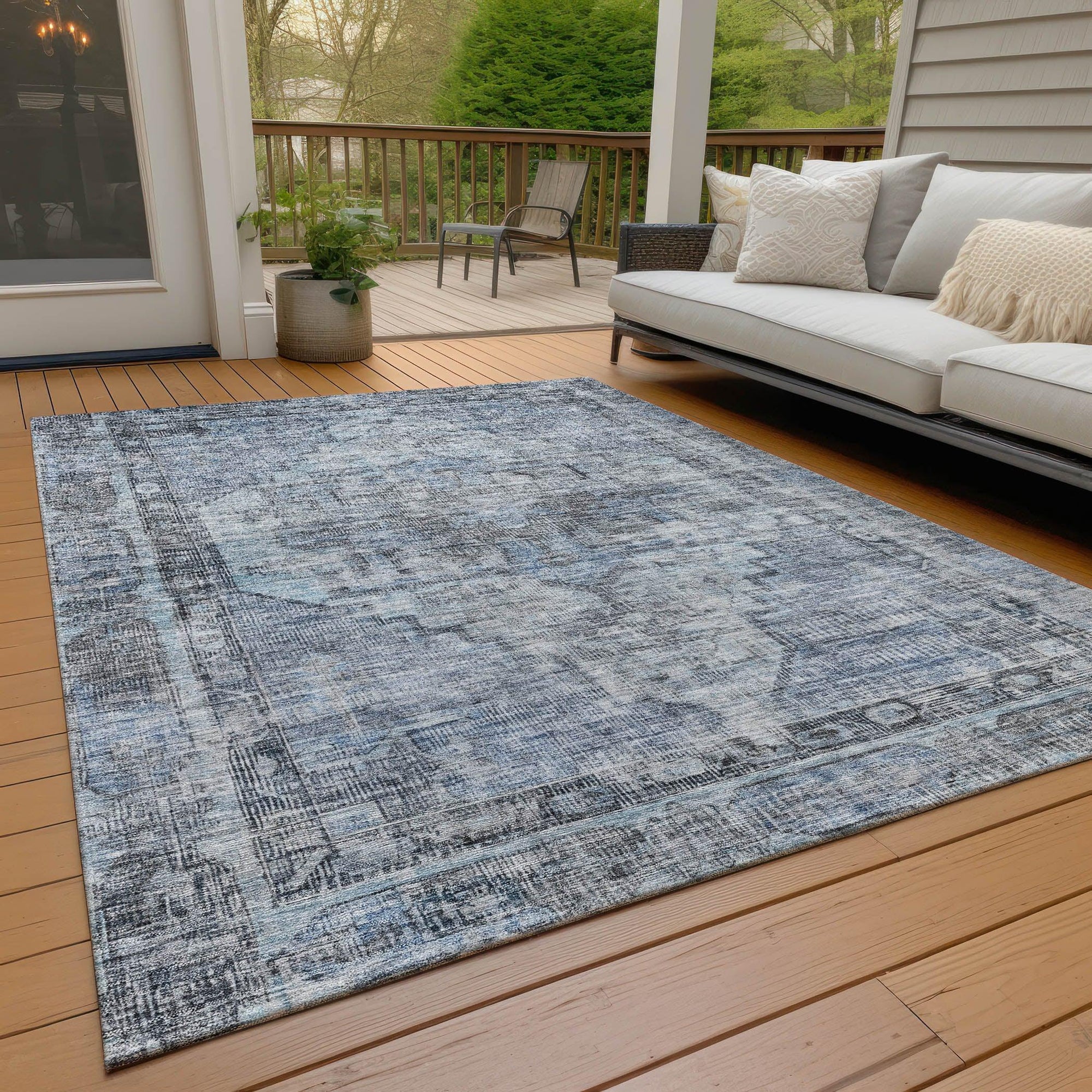 Addison Rugs Haeleth Blue Washable Indoor-Outdoor Rug