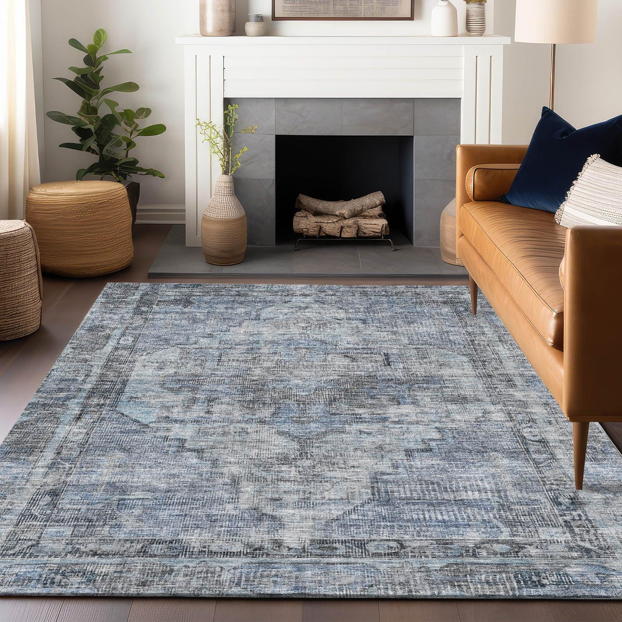 Addison Rugs Haeleth Blue Washable Indoor-Outdoor Rug