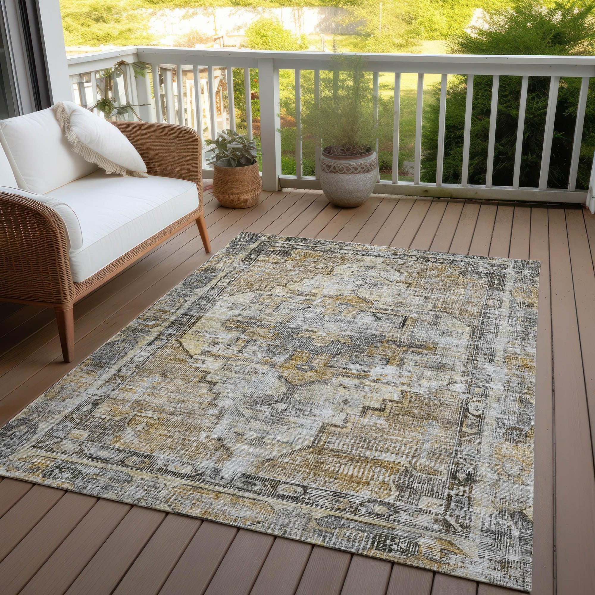 Addison Rugs Haeleth Brown Washable Indoor-Outdoor Rug