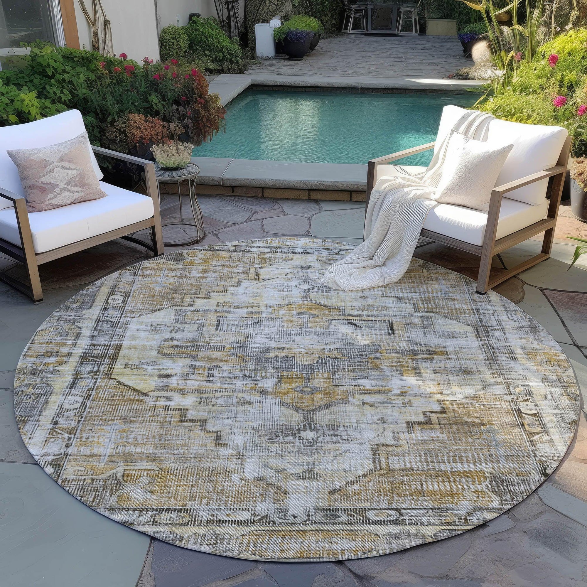 Addison Rugs Haeleth Brown Washable Indoor-Outdoor Rug