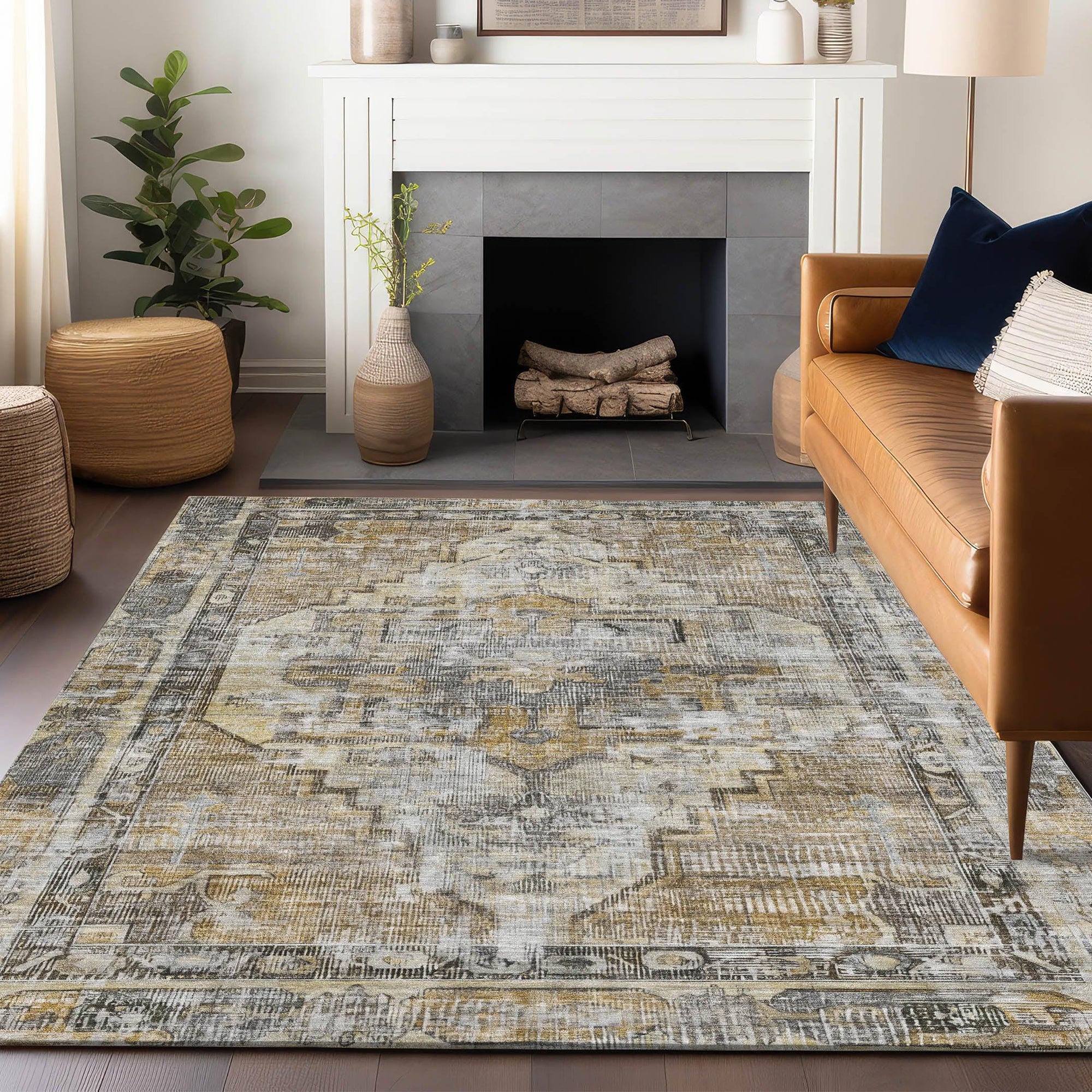 Addison Rugs Haeleth Brown Washable Indoor-Outdoor Rug