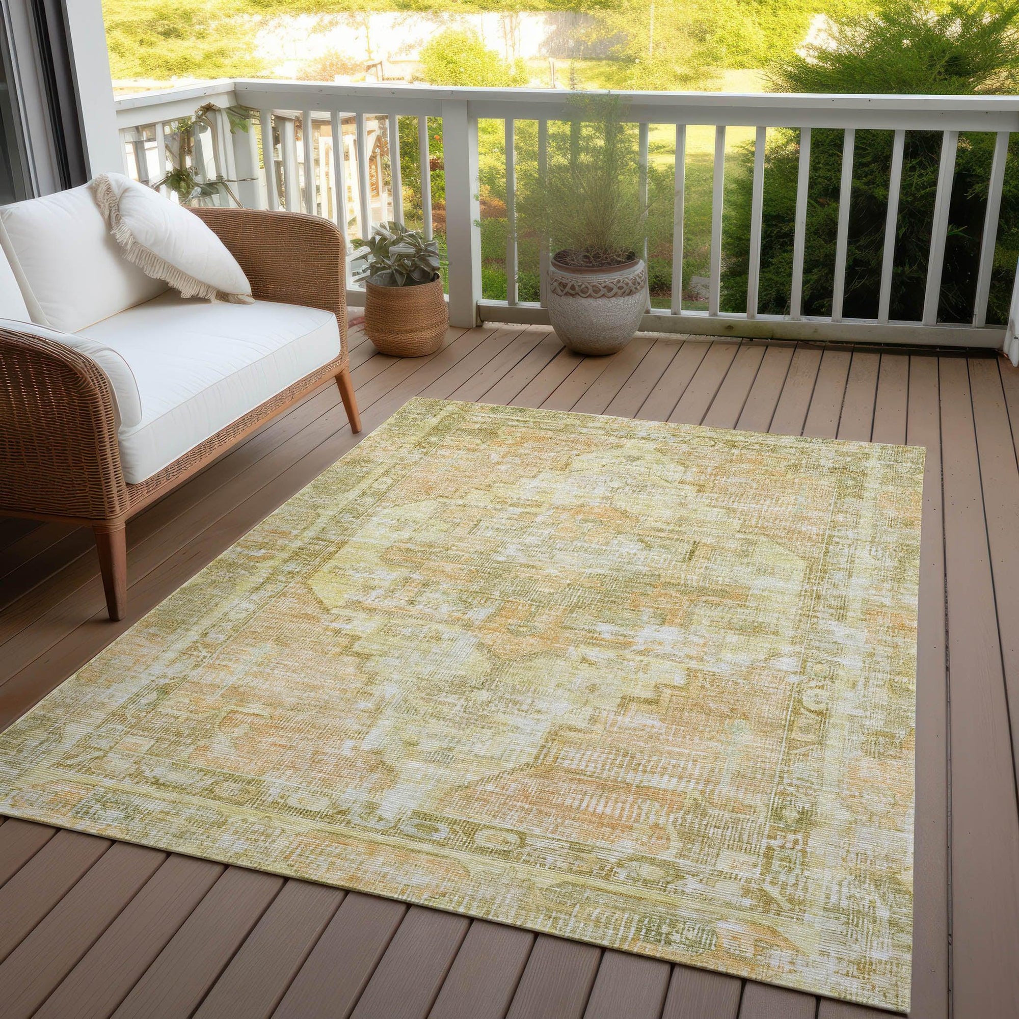 Addison Rugs Haeleth Gold Washable Indoor-Outdoor Rug