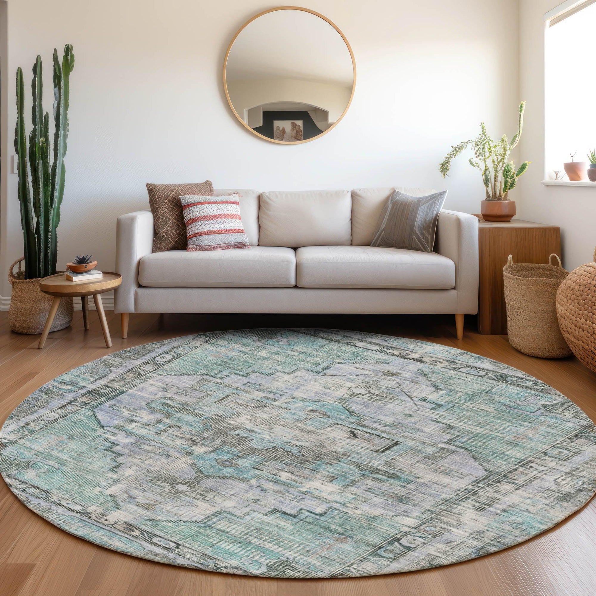 Addison Rugs Haeleth Teal Washable Indoor-Outdoor Rug