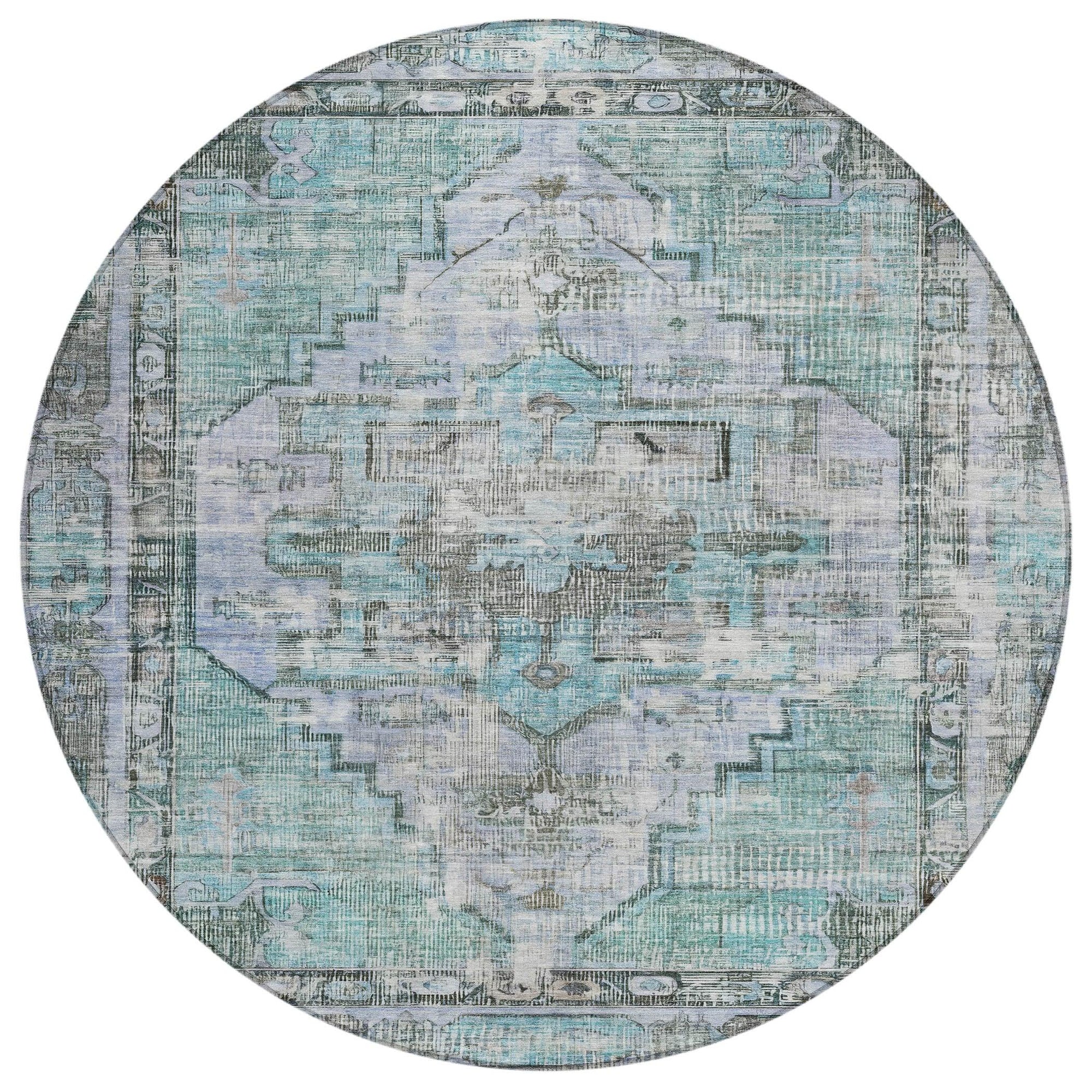 Addison Rugs Haeleth Teal Washable Indoor-Outdoor Rug