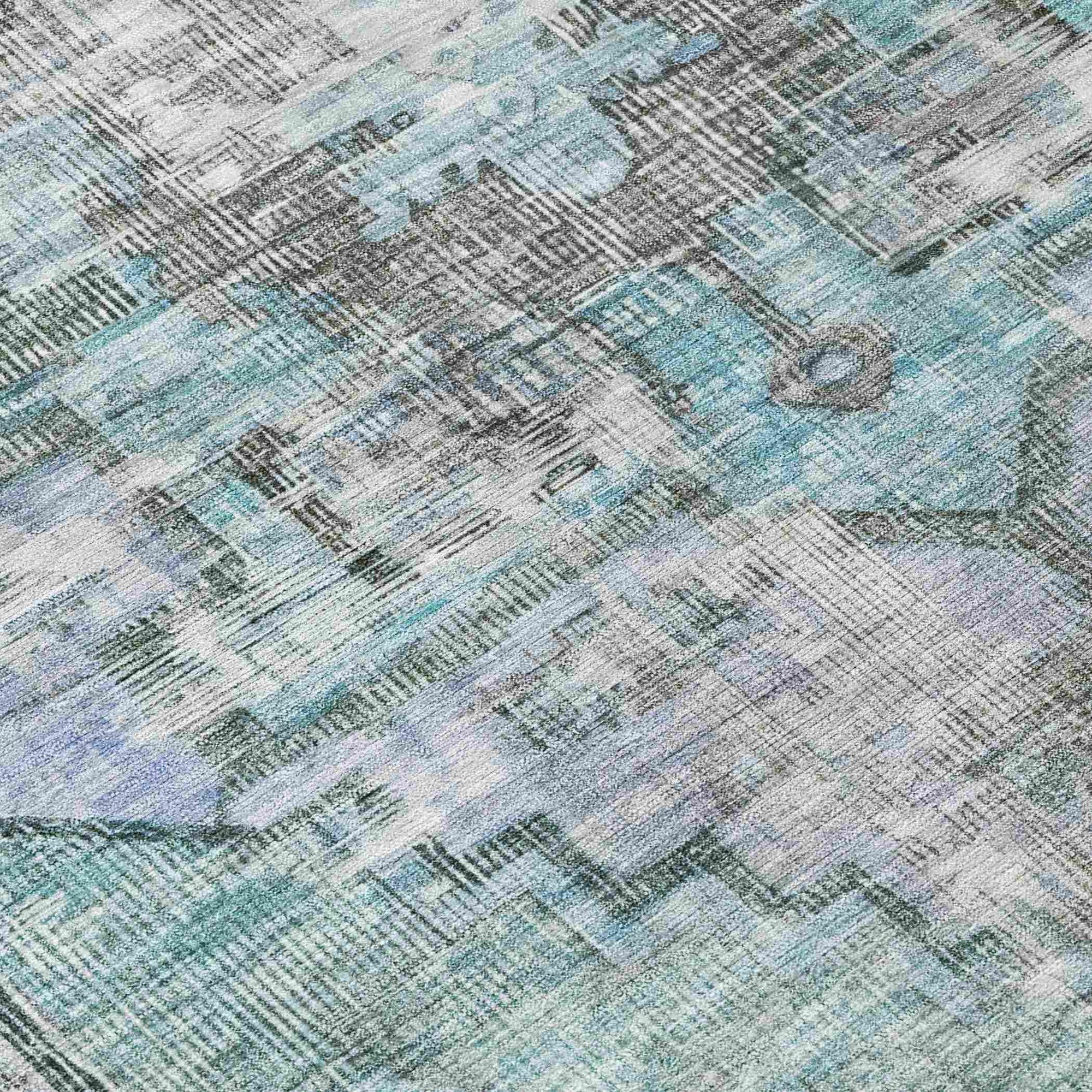 Addison Rugs Haeleth Teal Washable Indoor-Outdoor Rug