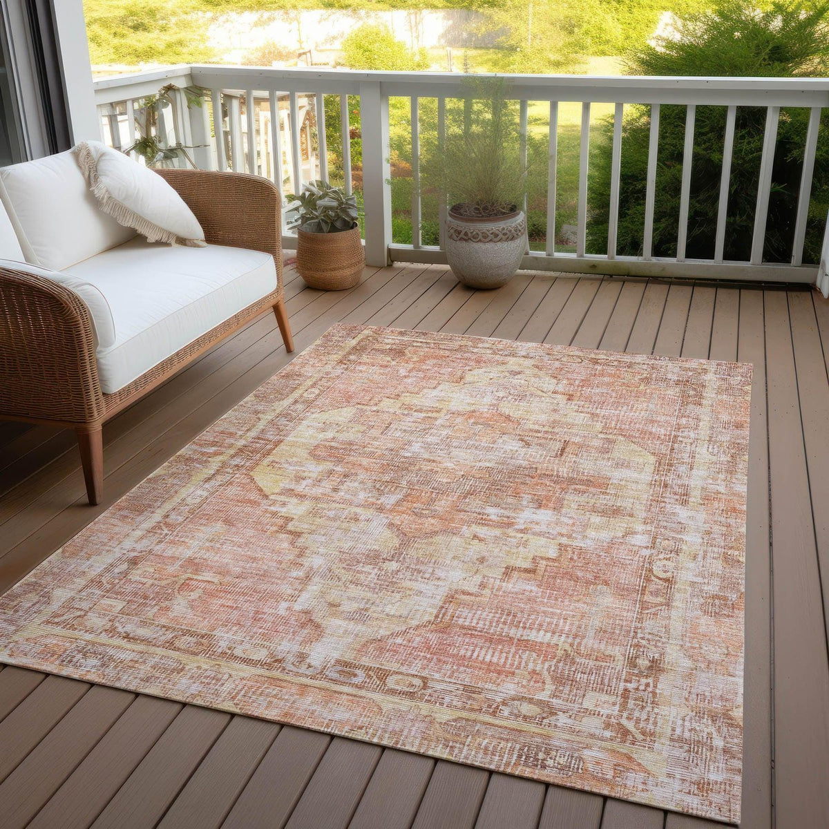 Addison Rugs Haeleth Orange Washable Indoor-Outdoor Rug