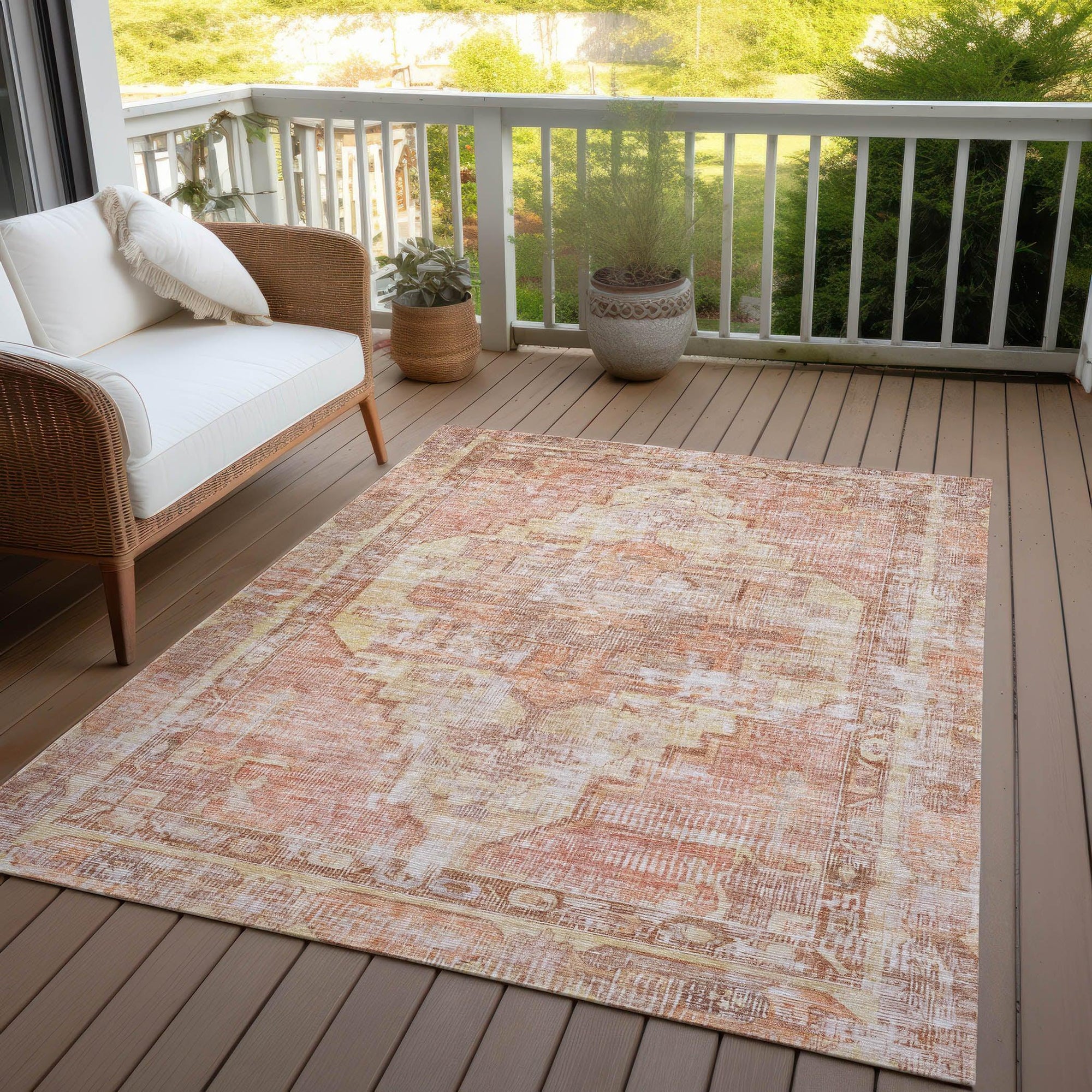 Addison Rugs Haeleth Orange Washable Indoor-Outdoor Rug