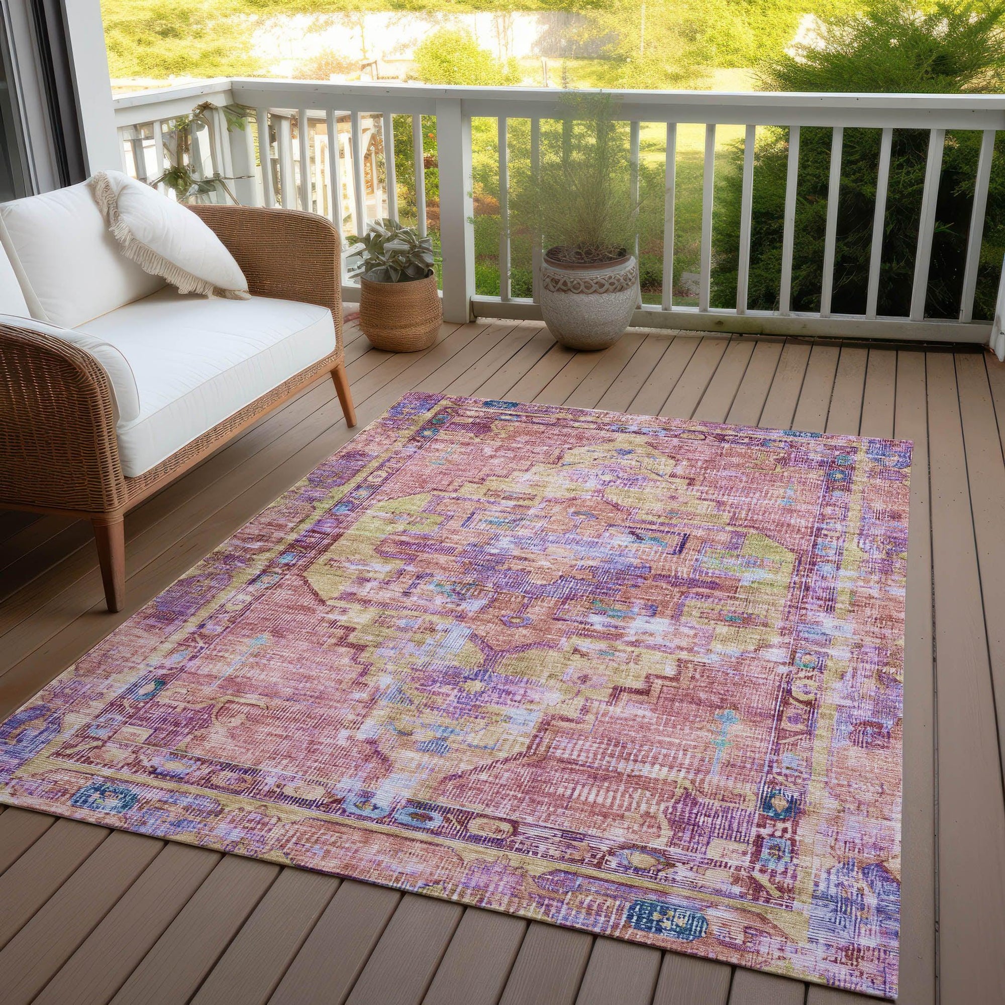 Addison Rugs Haelien Pink Washable Indoor-Outdoor Rug
