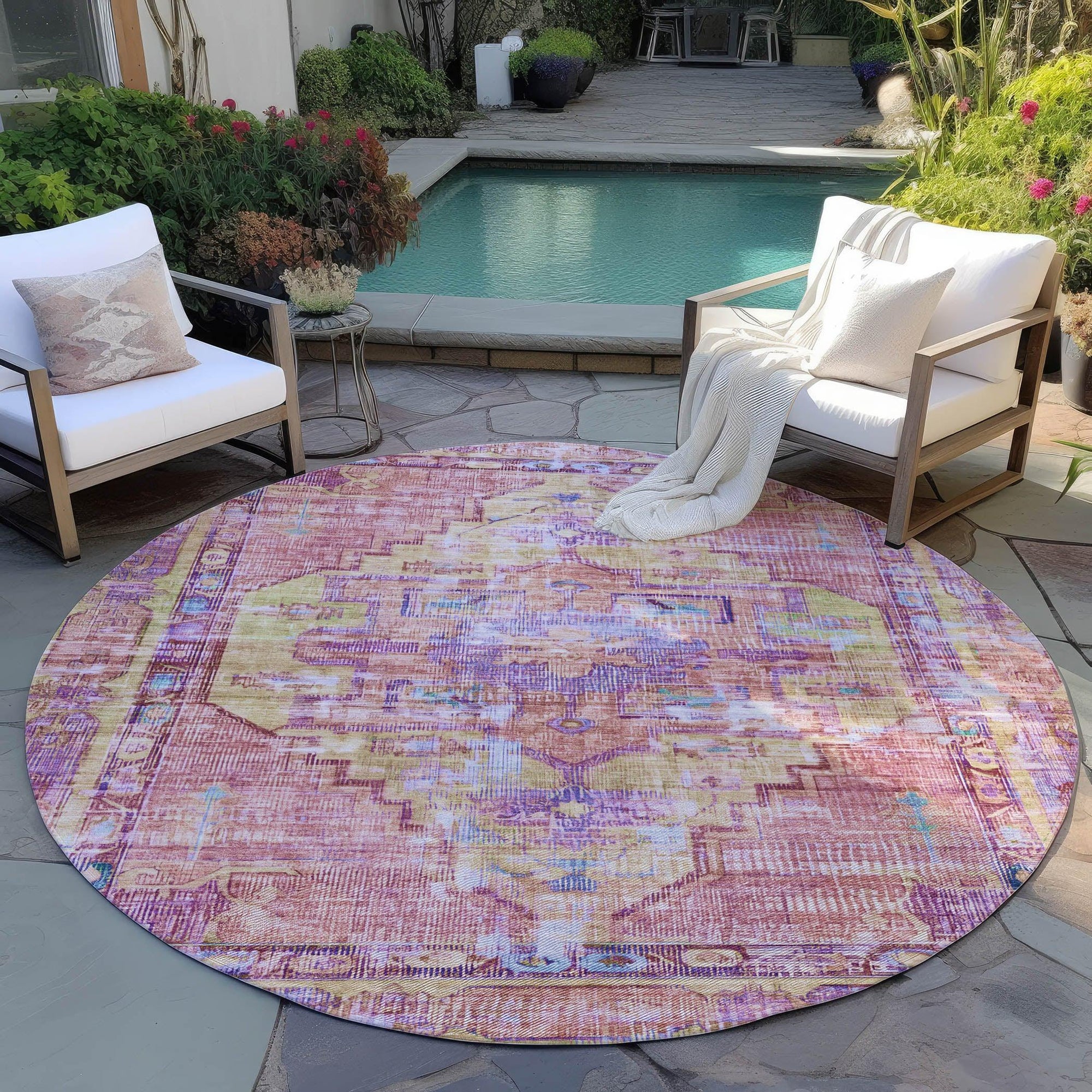 Addison Rugs Haelien Pink Washable Indoor-Outdoor Rug