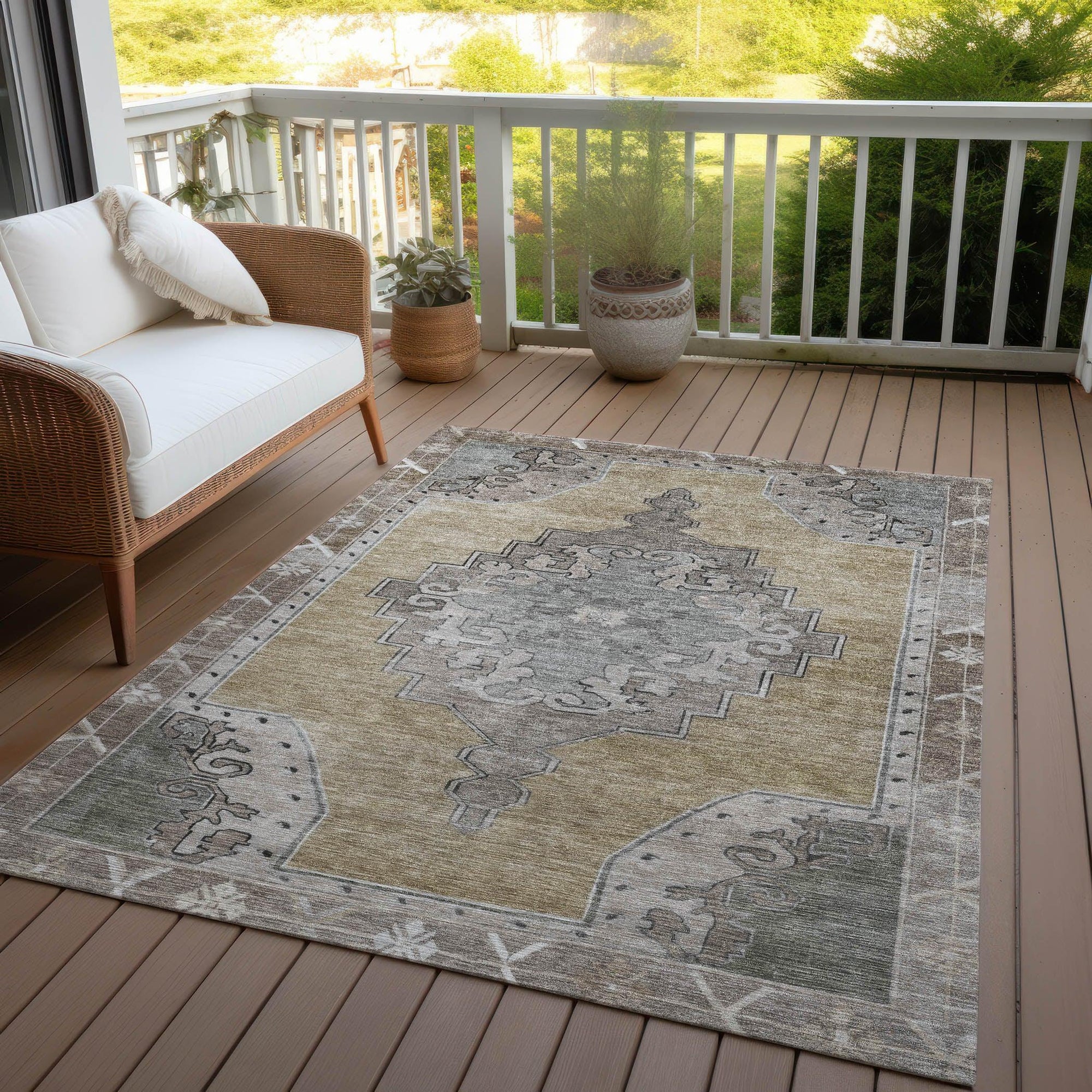 Addison Rugs Haelion Brown Washable Indoor-Outdoor Rug