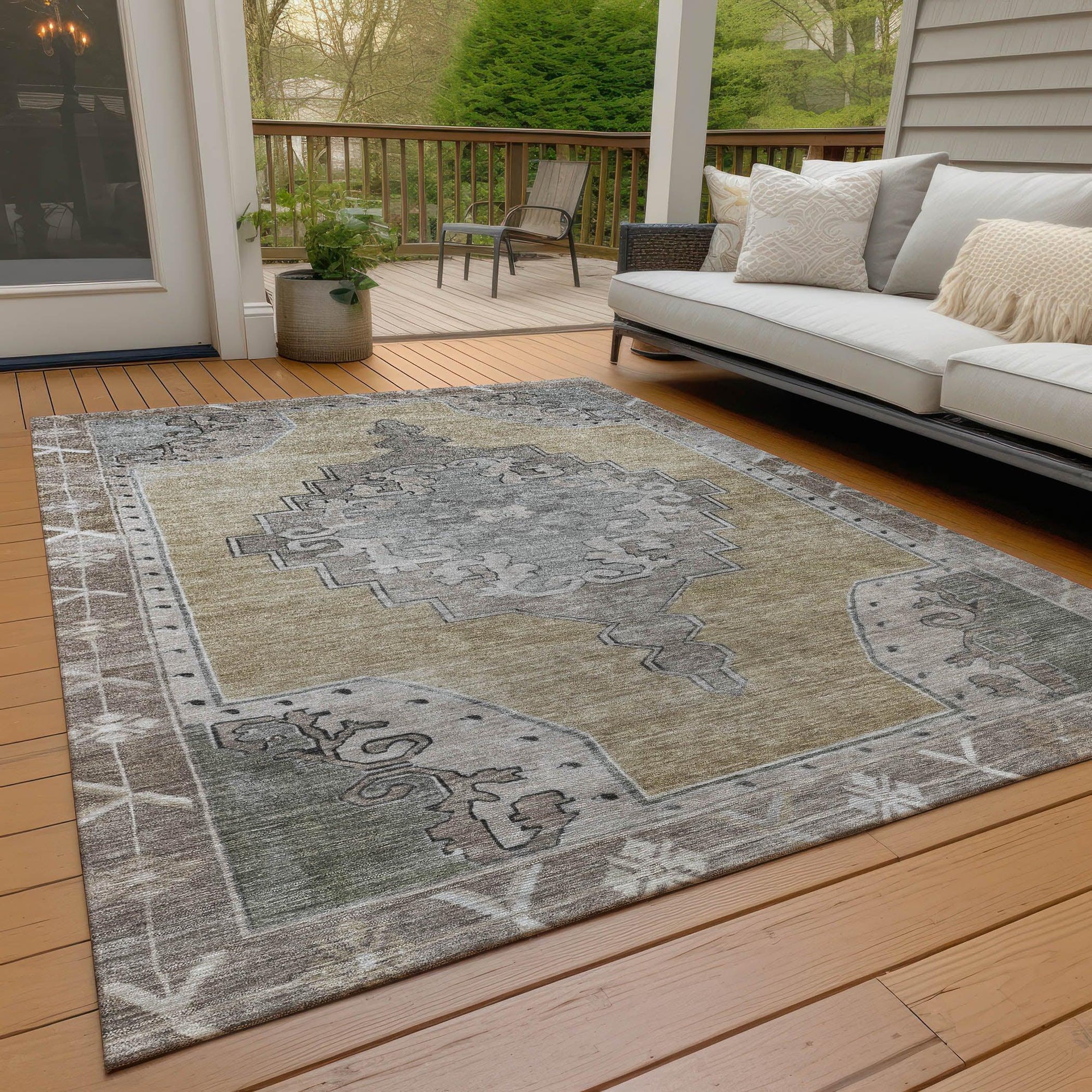 Addison Rugs Haelion Brown Washable Indoor-Outdoor Rug
