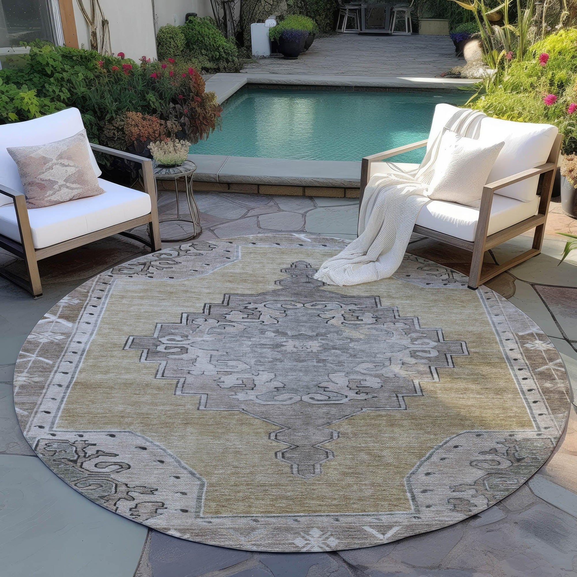 Addison Rugs Haelion Brown Washable Indoor-Outdoor Rug