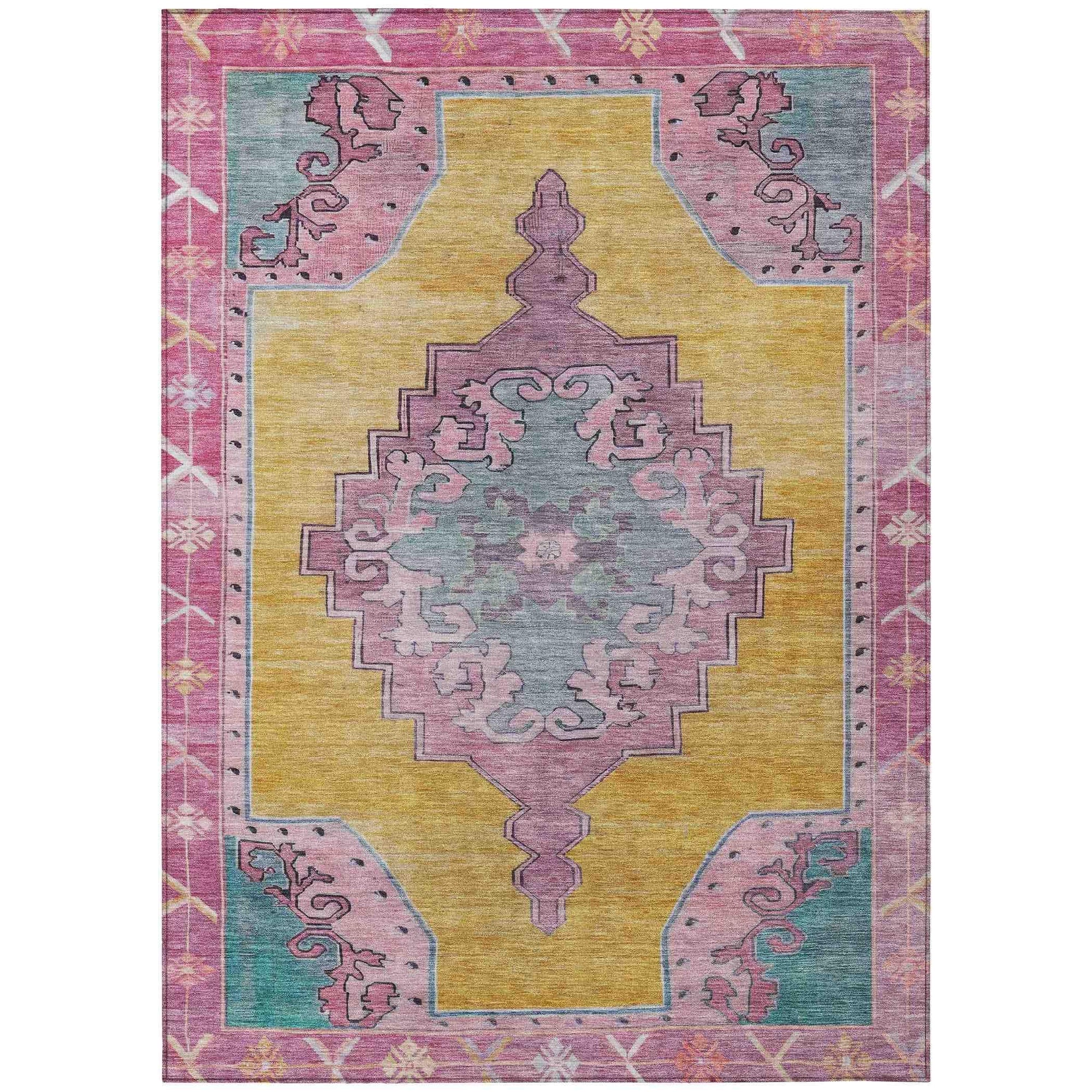 Addison Rugs Haelion Gold Washable Indoor-Outdoor Rug