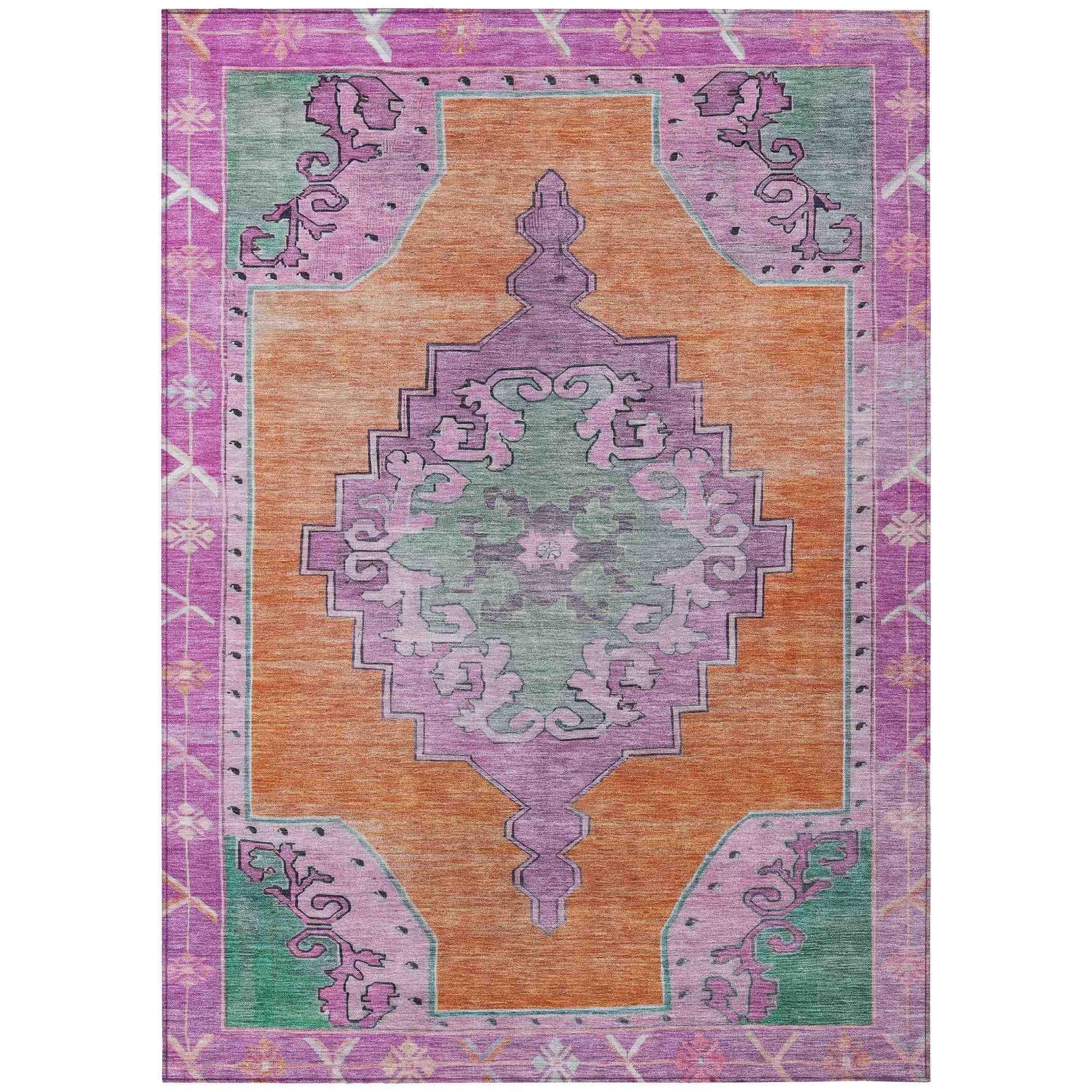 Addison Rugs Haelion Orange Washable Indoor-Outdoor Rug