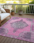 Haelion Pink Washable Indoor-Outdoor Rug
